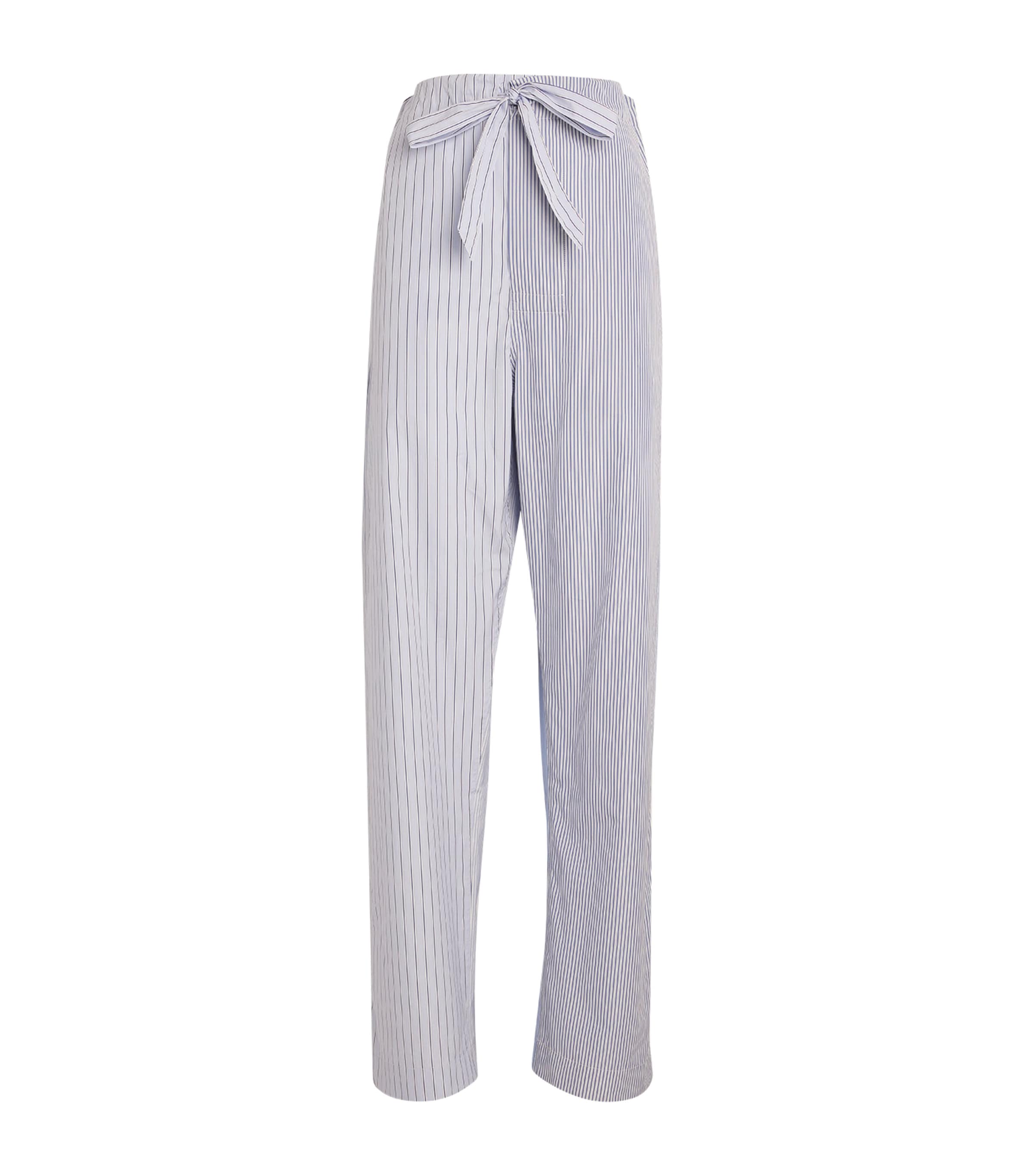 Maison Margiela Striped Pyjama Trousers In Blue