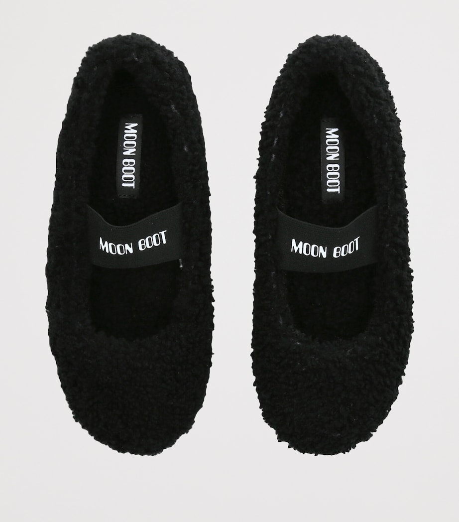 Moon Boot Shearling Ballet Flats Black Image 3