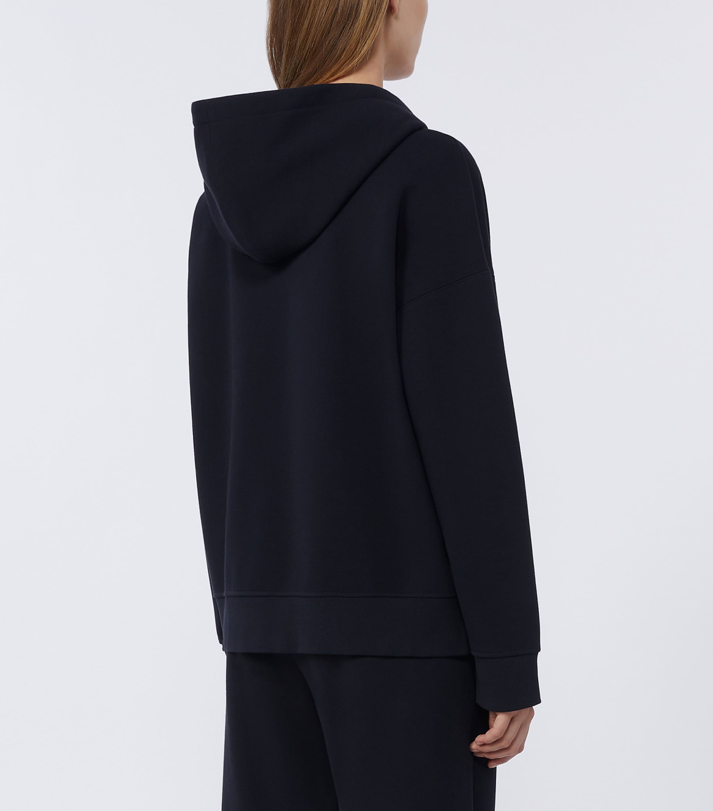 Max Mara Womens Cotton-Blend Zip-Up Hoodie Ultramarine Image 4