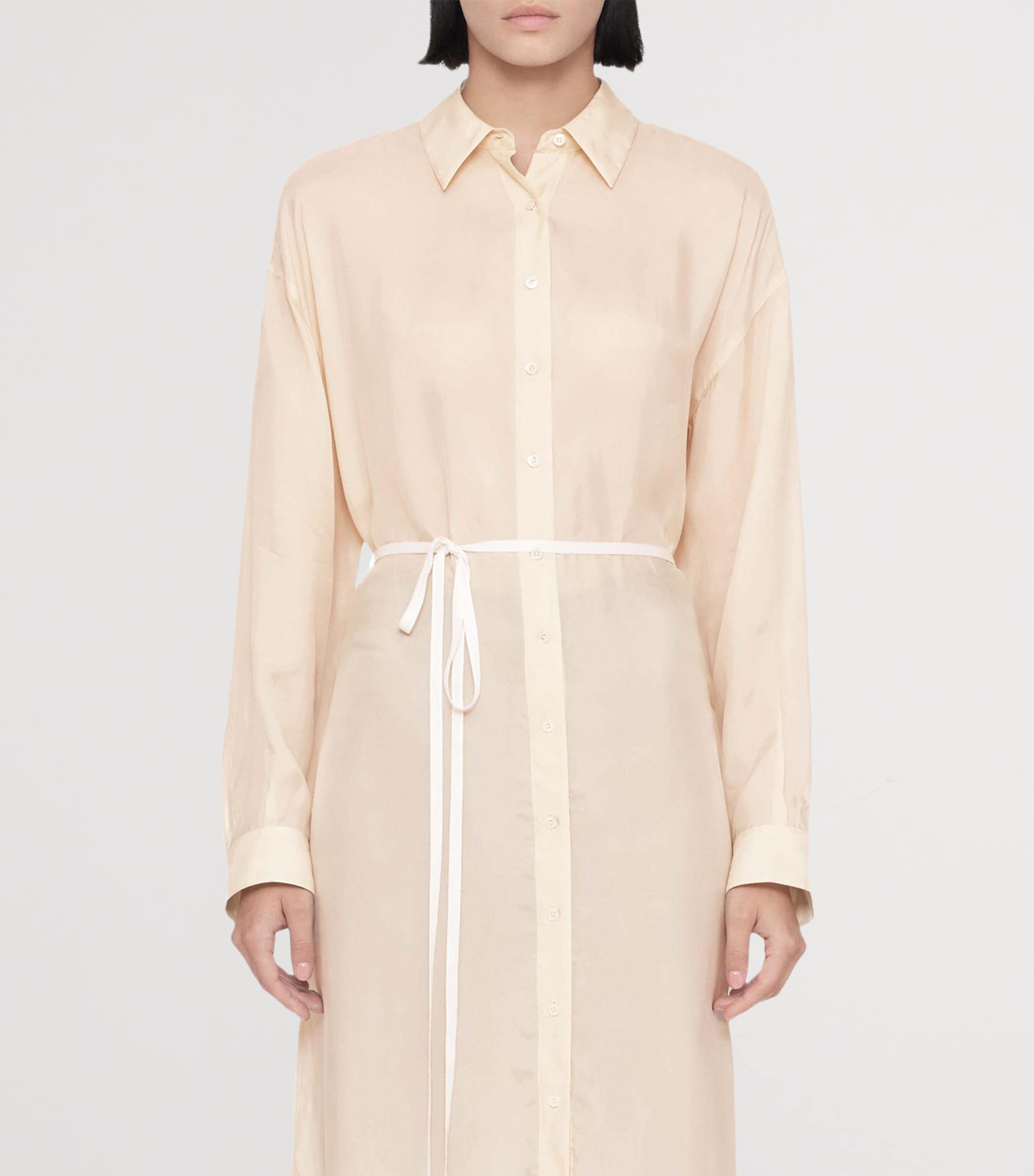 AllSaints Womens Oversized Yurra Shirt Dress Ecru White Image 3