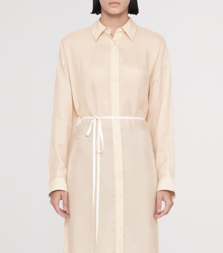 AllSaints Womens Oversized Yurra Shirt Dress Ecru White Image 3