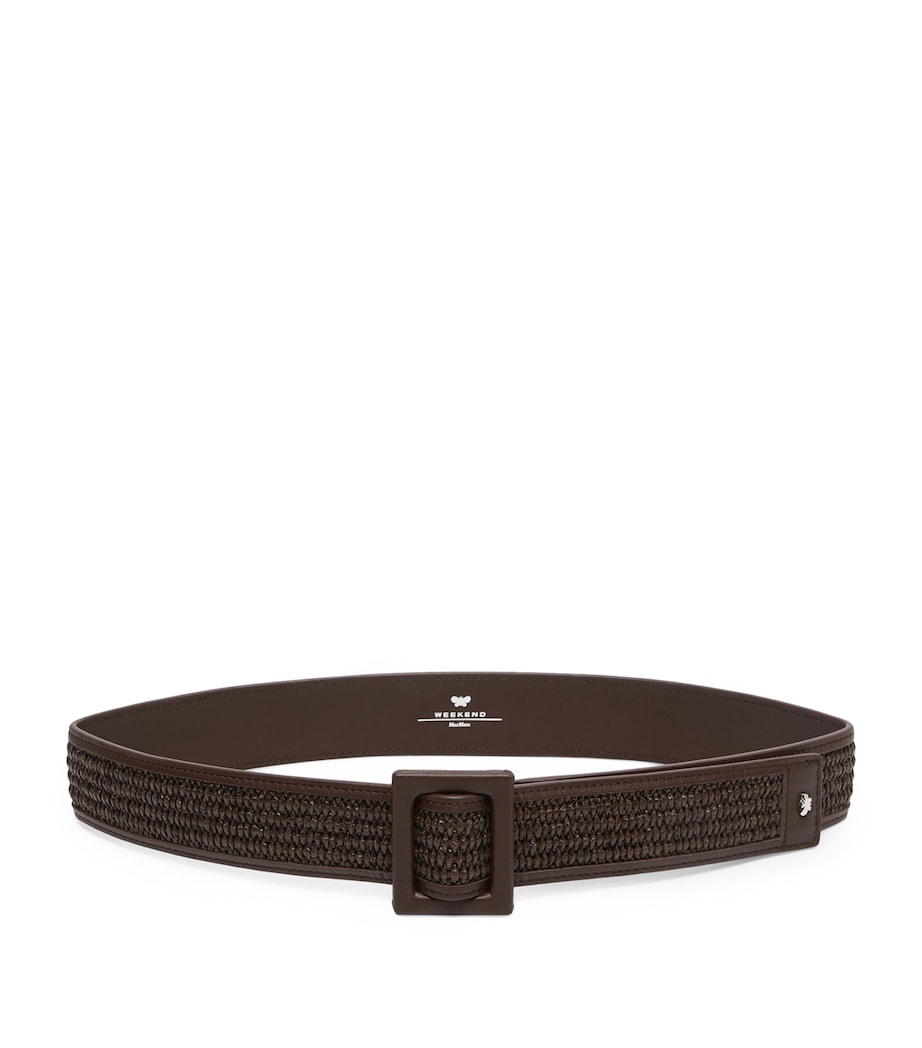 Weekend Max Mara Woven Leather-Trim Belt Dark Brown Image 1