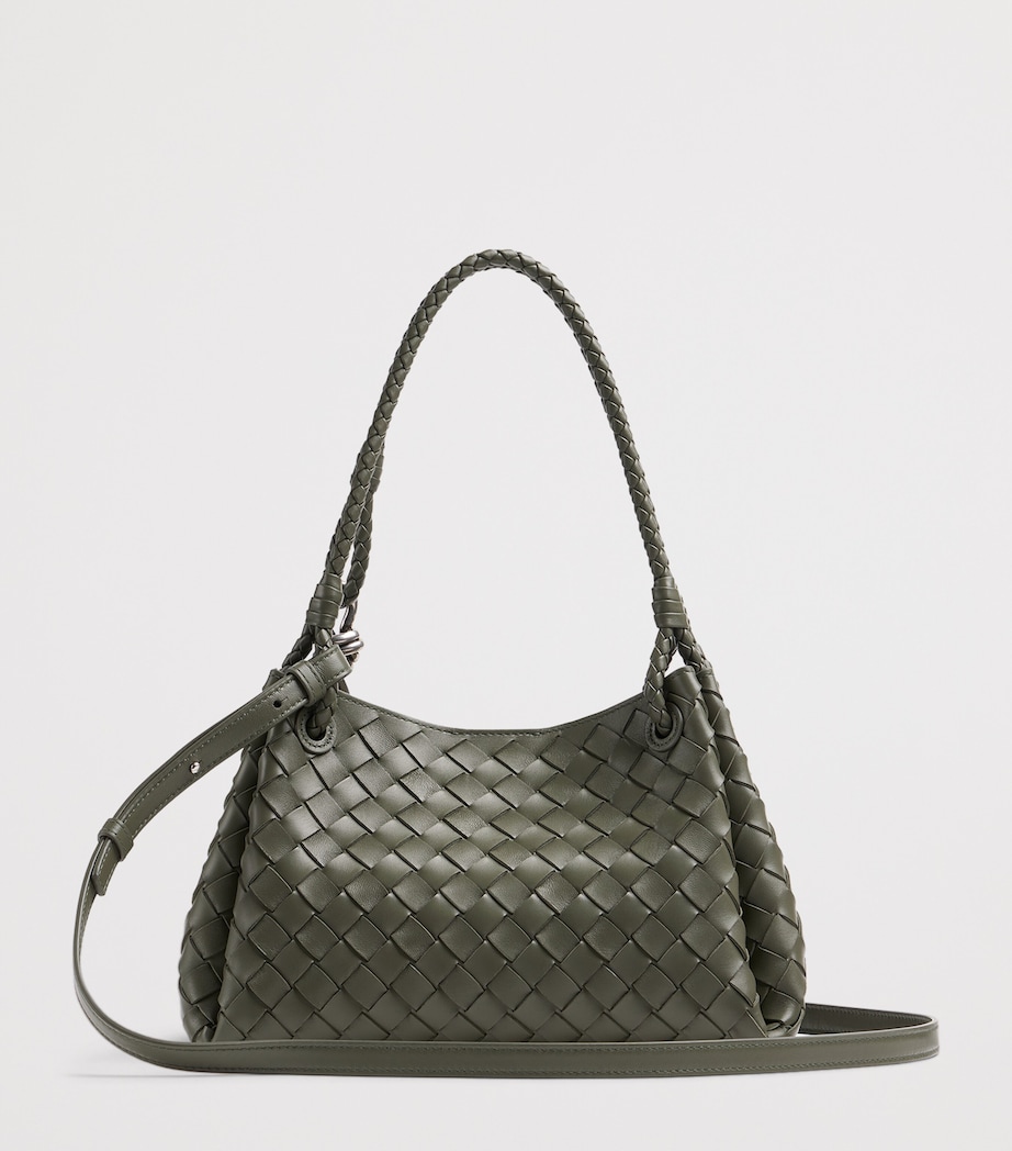 Intrecciato Leather Parachute Shoulder Bag 3296 Image 6