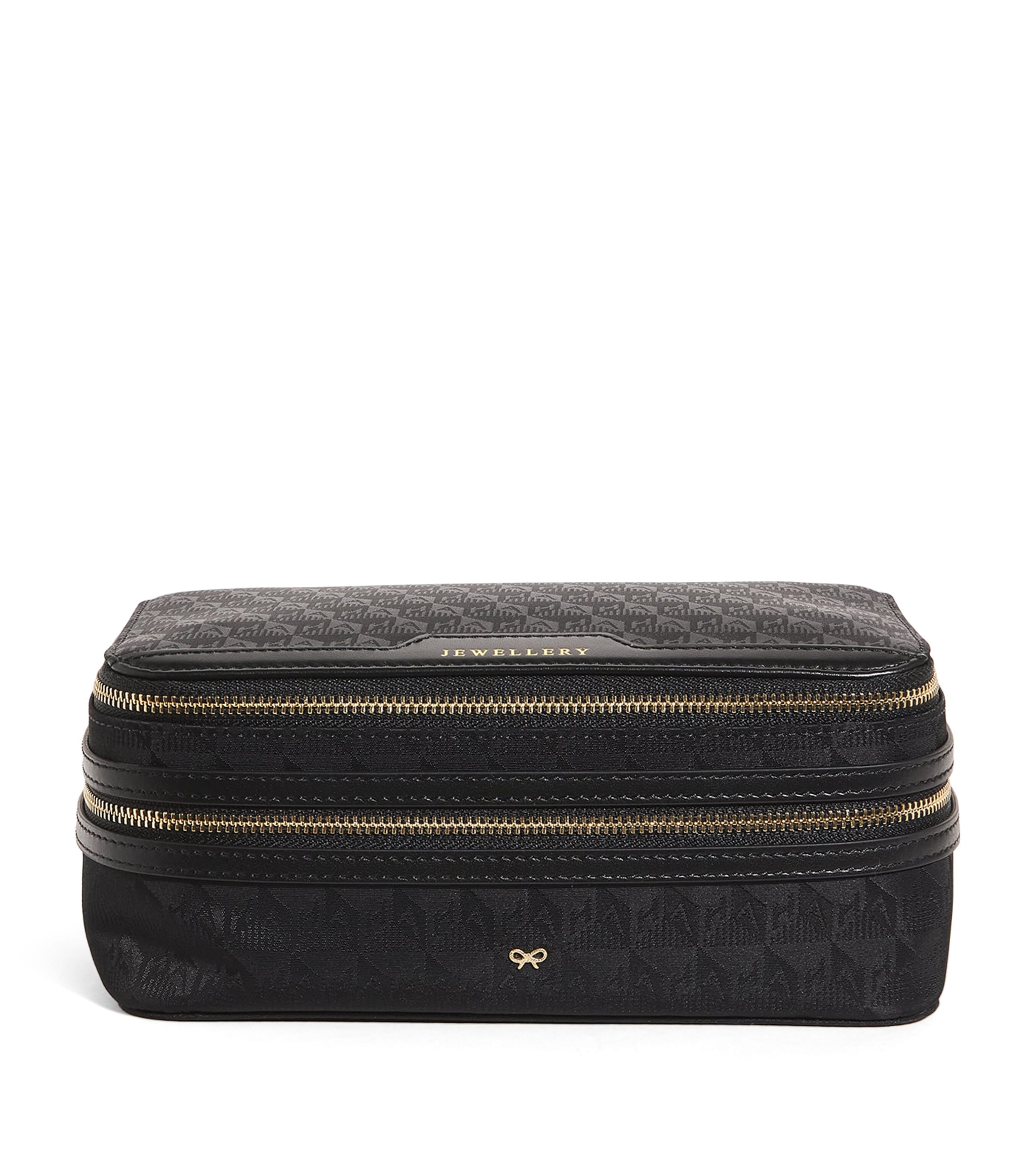 Anya Hindmarch Jacquard Jewellery Case In Black