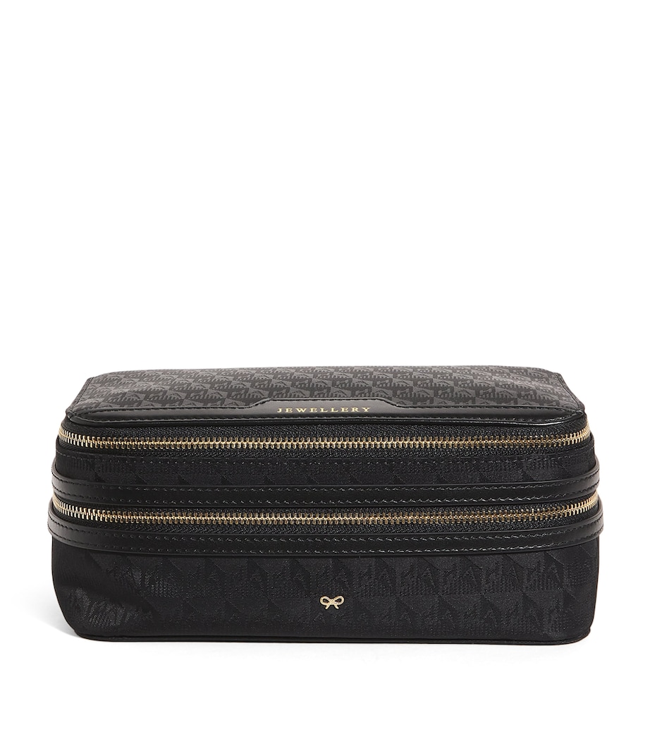 Anya Hindmarch Jacquard Jewellery Case Black Image 1