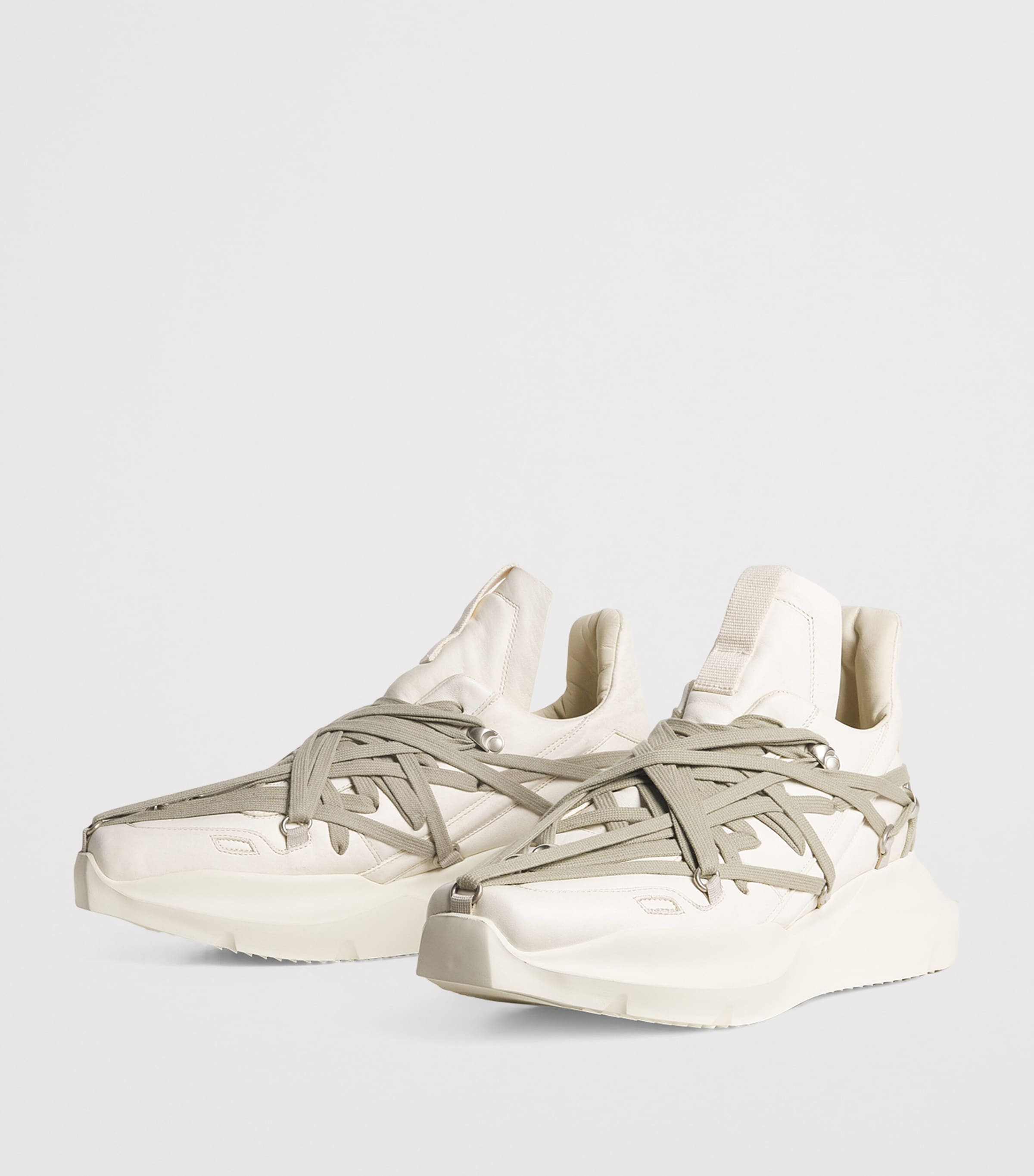 Rick Owens Leather Geth Low-Top Sneakers Milk/pearl/milk Image 2