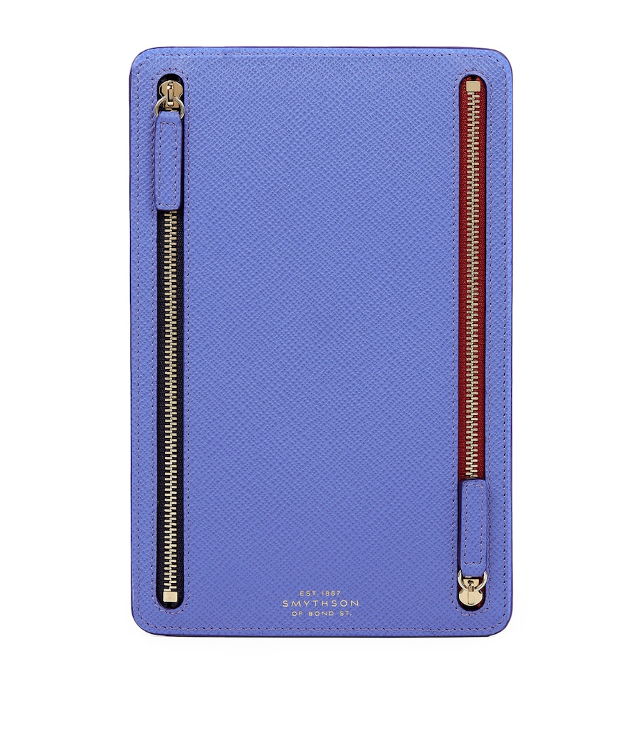 Smythson Calfskin Panama Multi-Zip Case U Violet Image 1