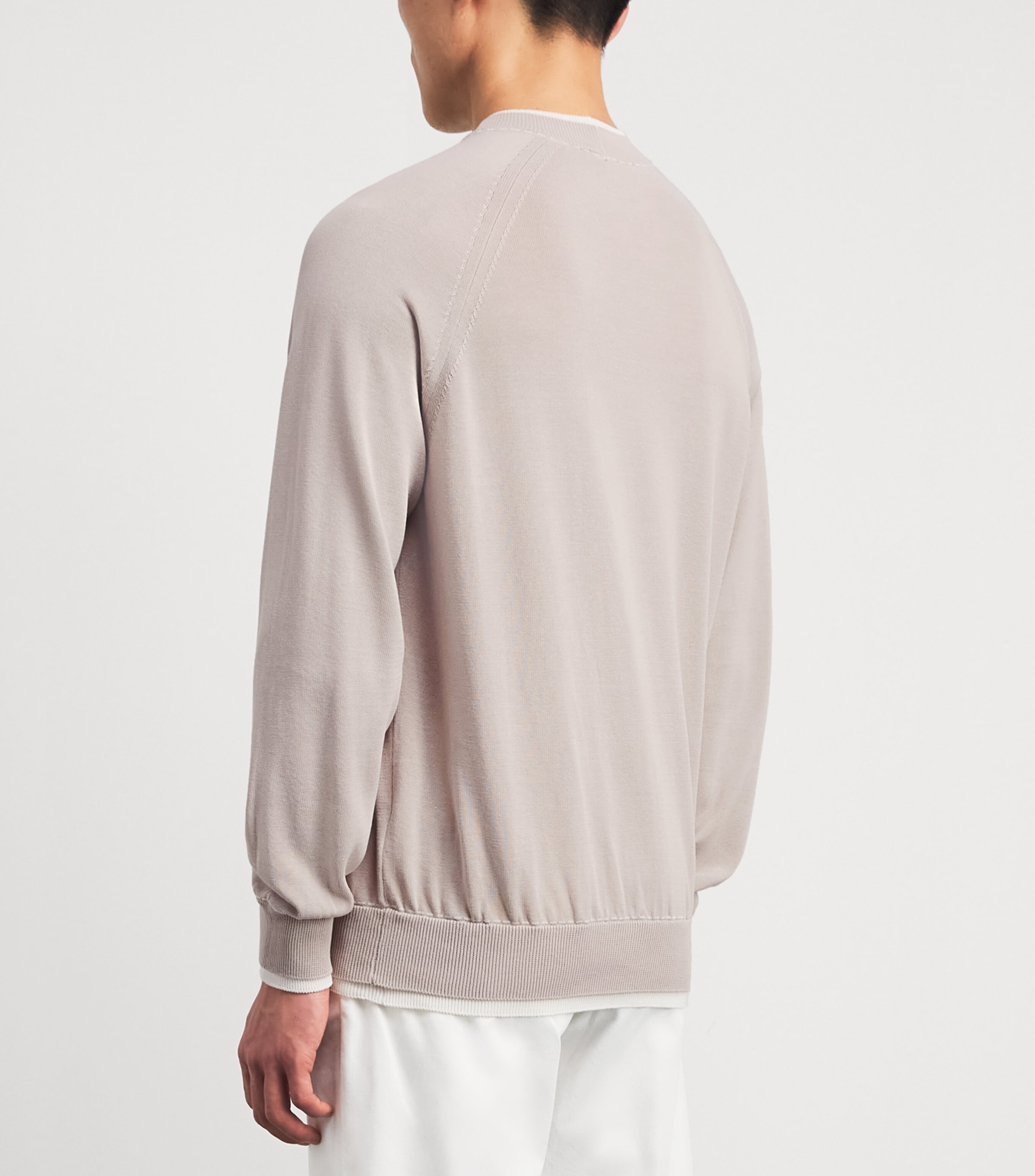 Eleventy Mens Cotton Sweater Sabbia E Bianco Image 5