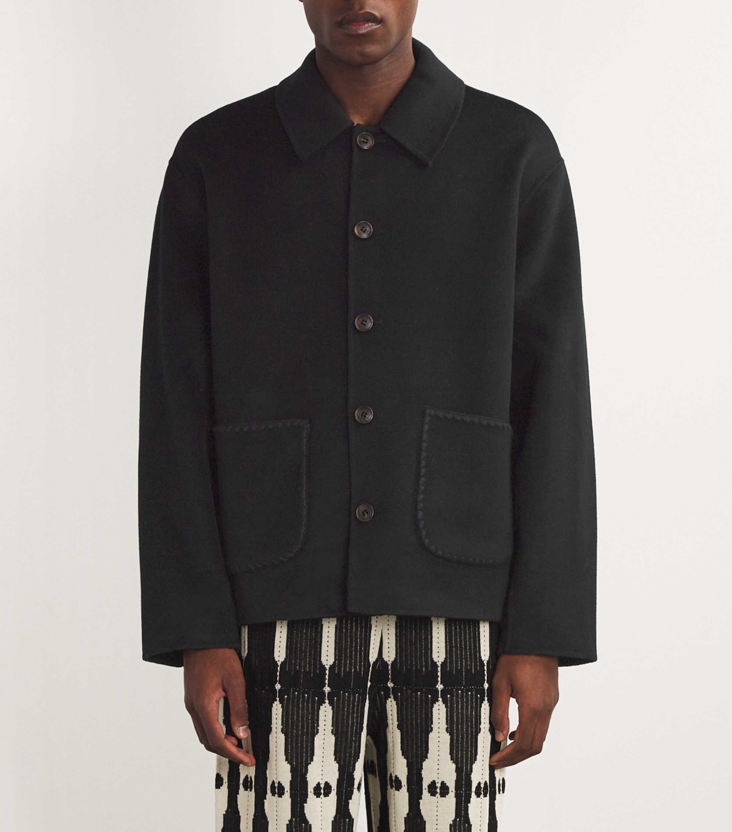 Wool-Cashmere Overshirt BLACK Image 3