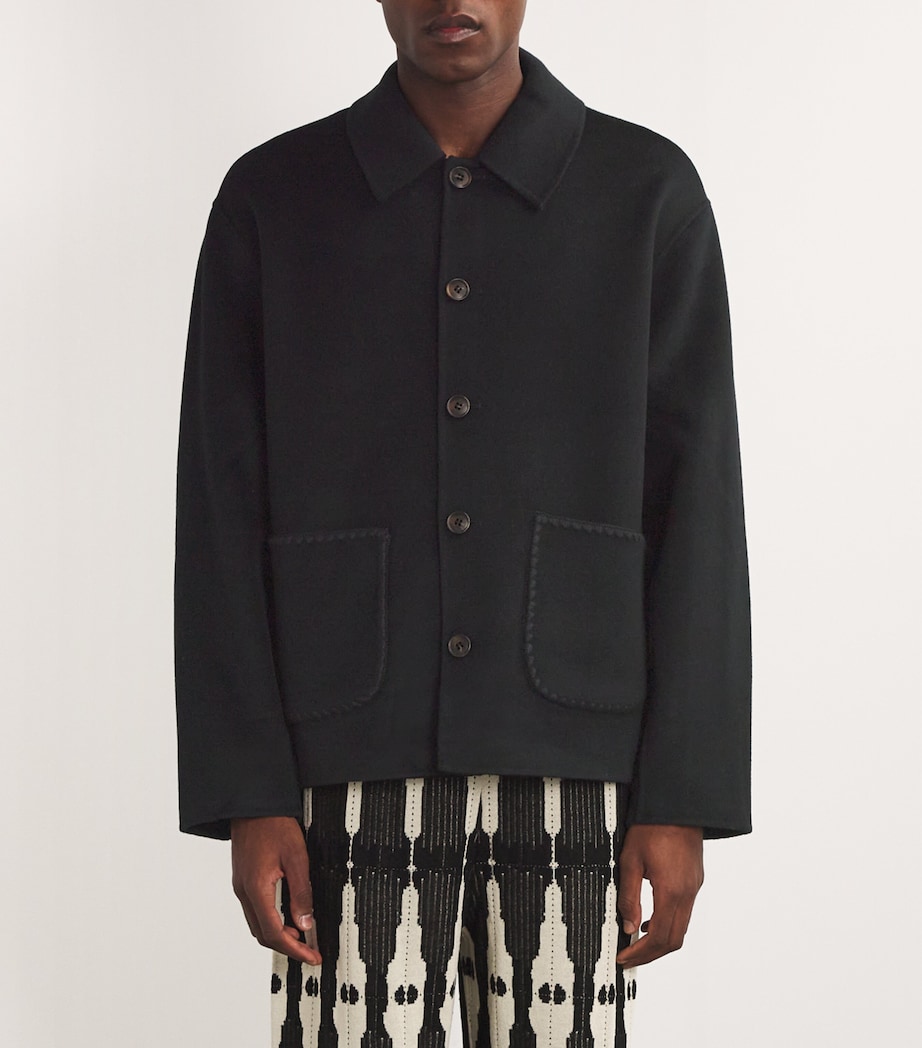 Wool-Cashmere Overshirt BLACK Image 3
