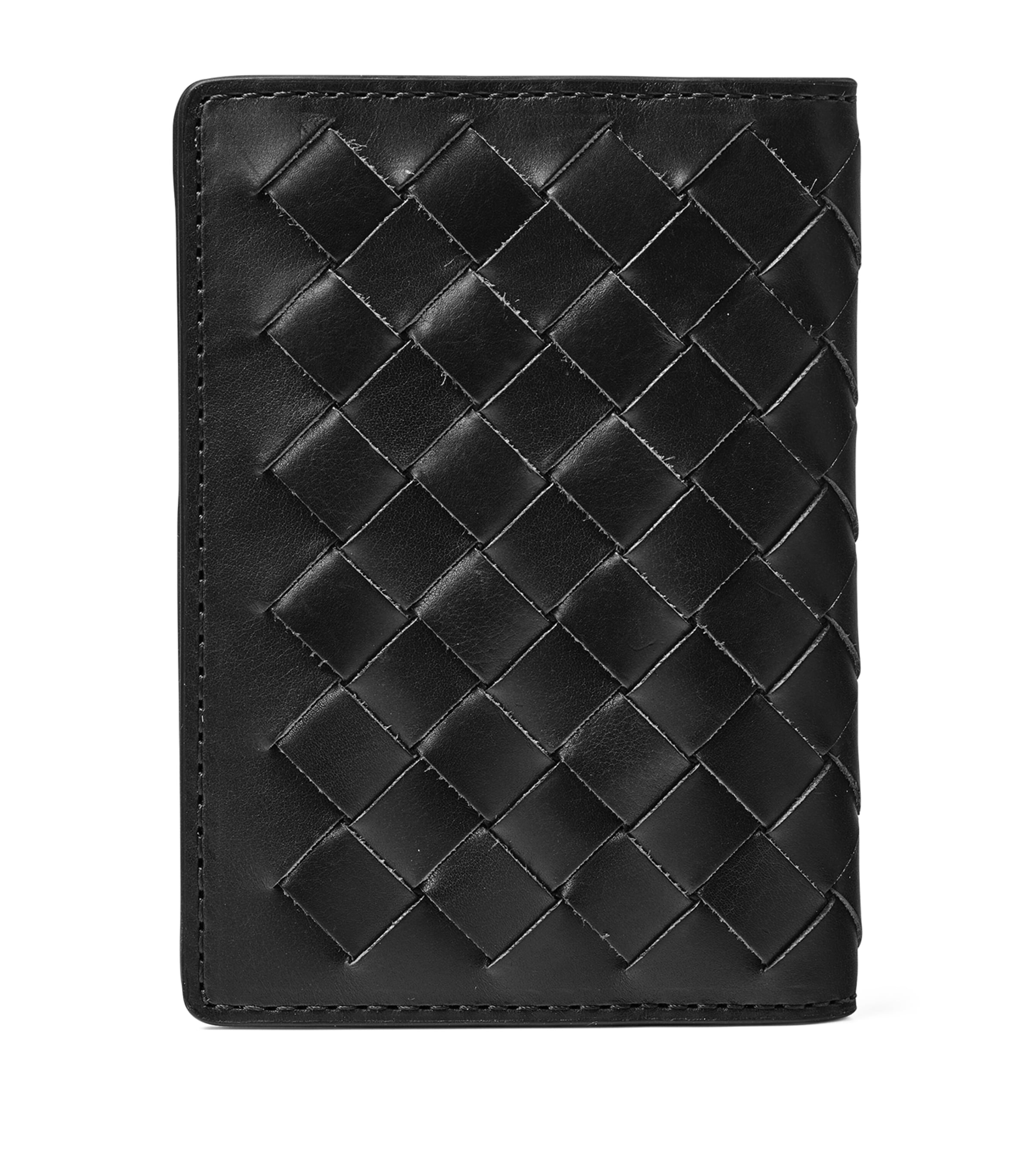 Leather Double Fold Card Holder BLACK Image 4
