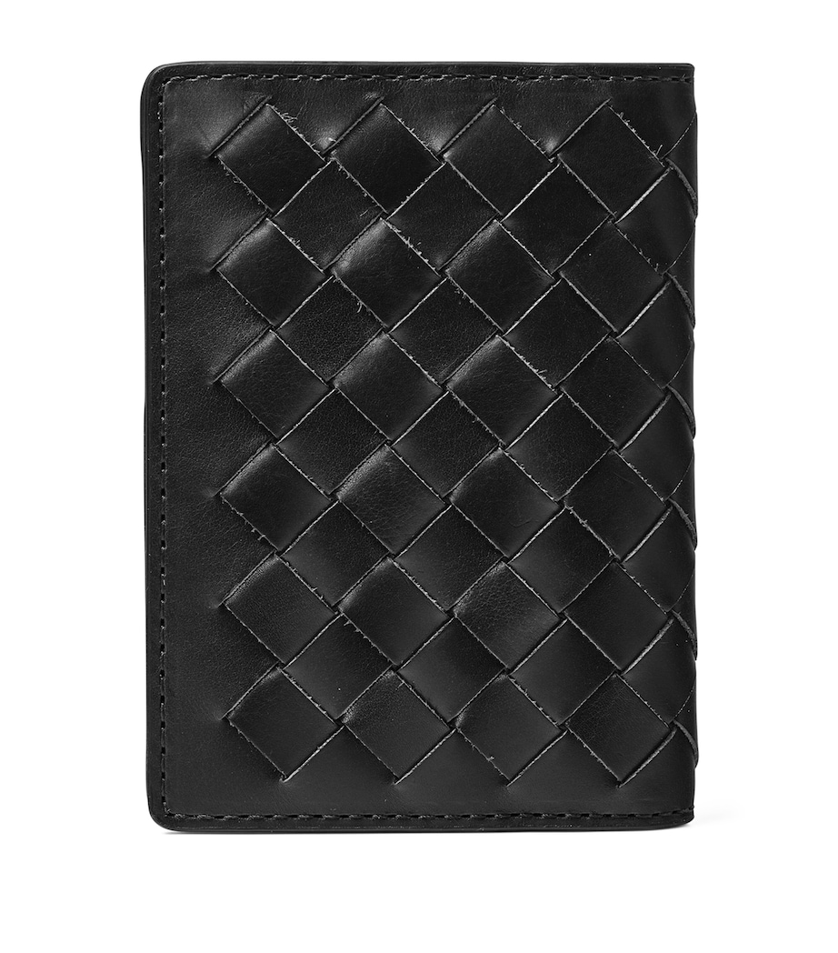 Leather Double Fold Card Holder BLACK Image 4