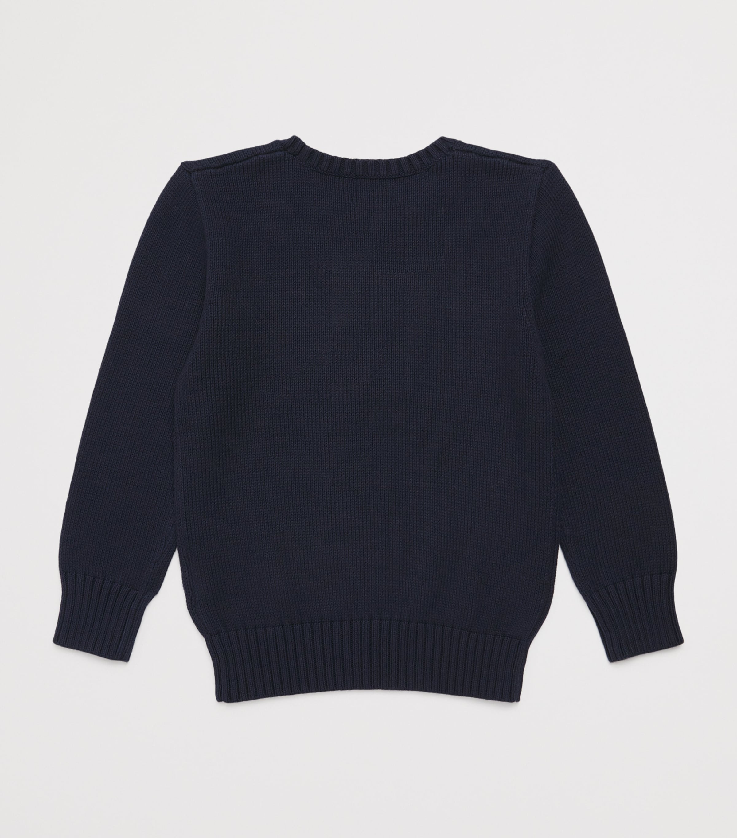 Cotton Polo Bear Sweater (6-14 Years) NAVY Image 2