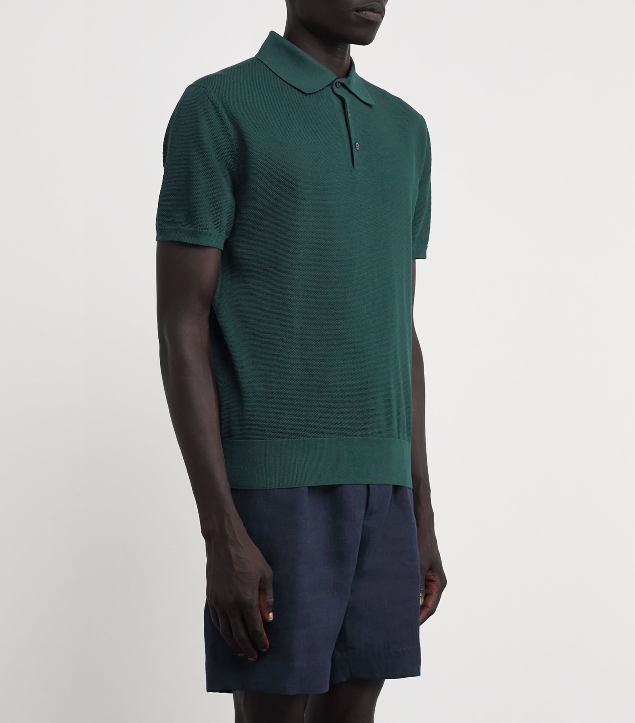 Ralph Lauren Purple Label Green Cotton Polo Shirt | Harrods US