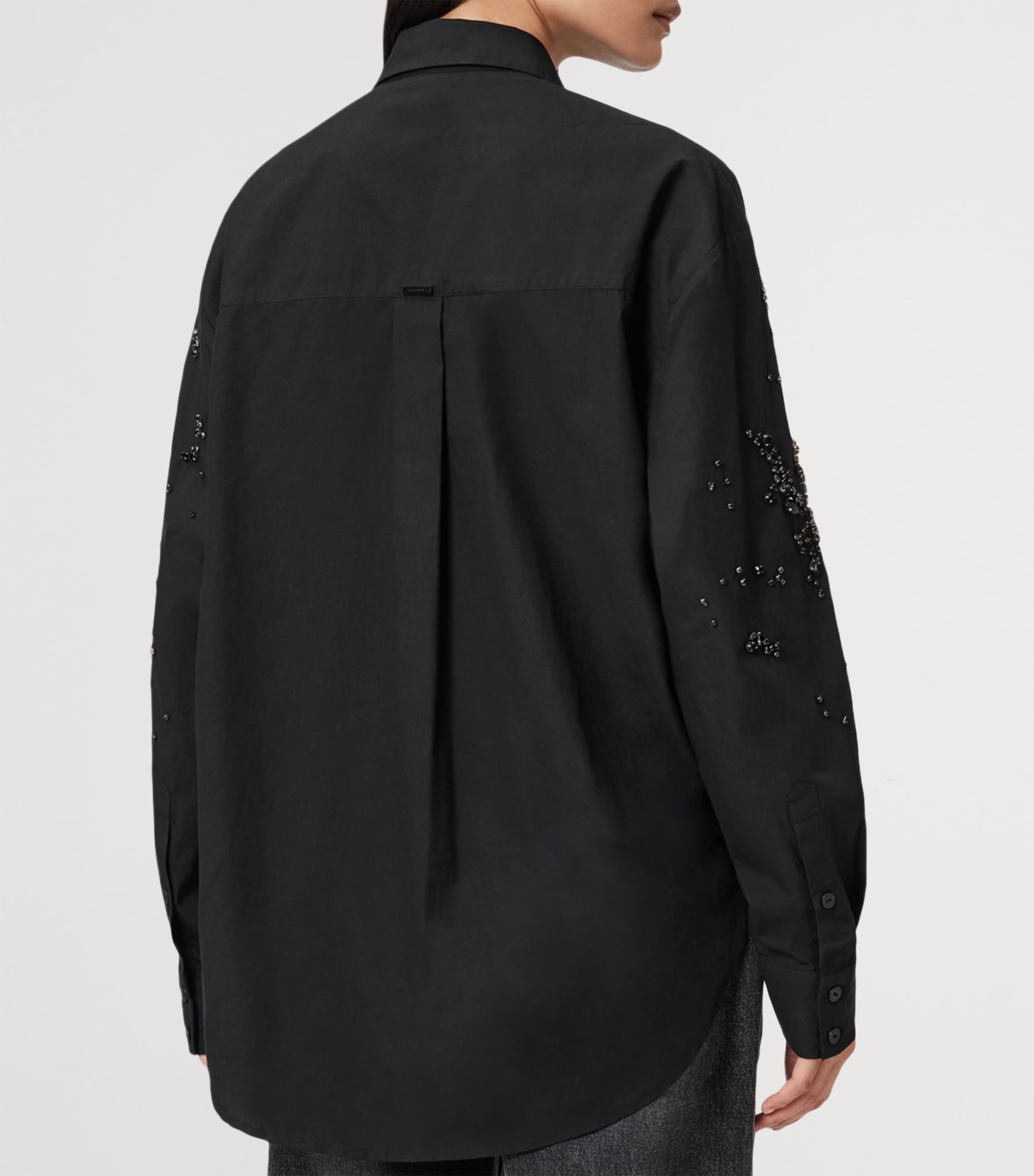 Organic Cotton Embellished Gemi Shirt BLACK Image 6