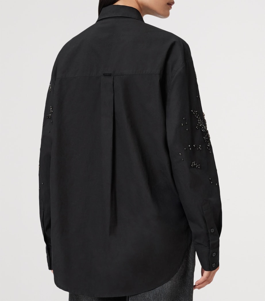 Organic Cotton Embellished Gemi Shirt BLACK Image 6