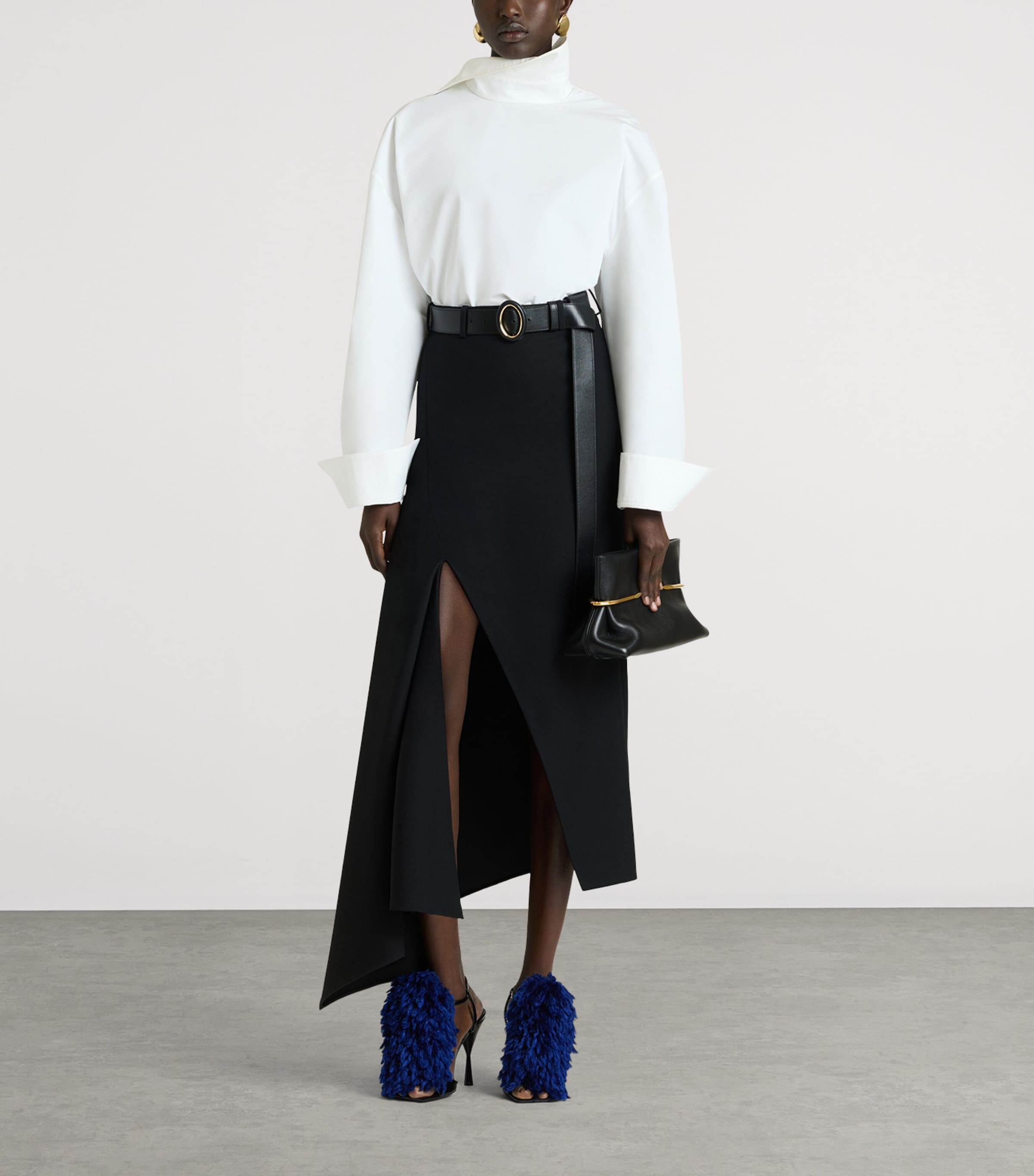 Givenchy Womens Wool Slashed Midi Skirt Image 2