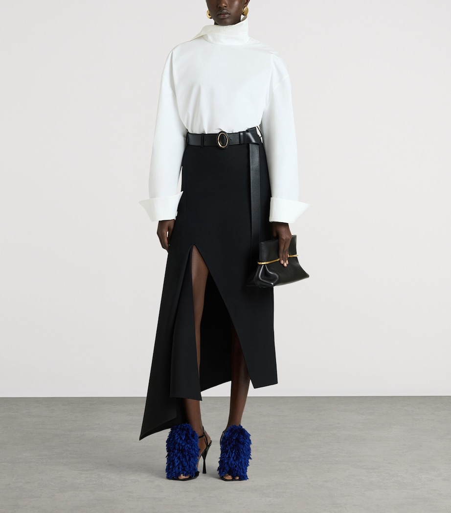 Givenchy Womens Wool Slashed Midi Skirt Image 2