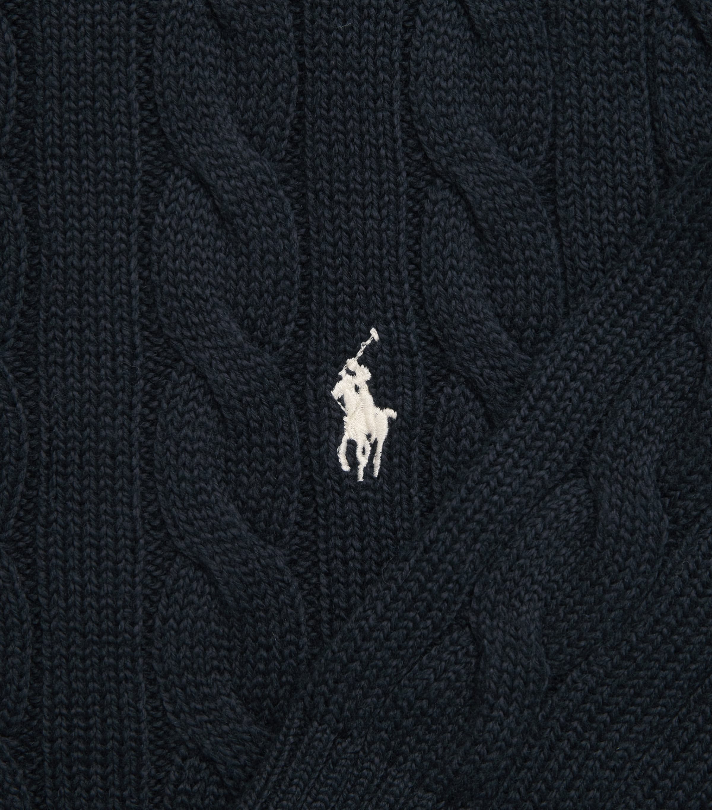 Polo Ralph Lauren Mens Cotton Cable-Knit Polo Pony Sweater Hnter Nvy Pp Image 6