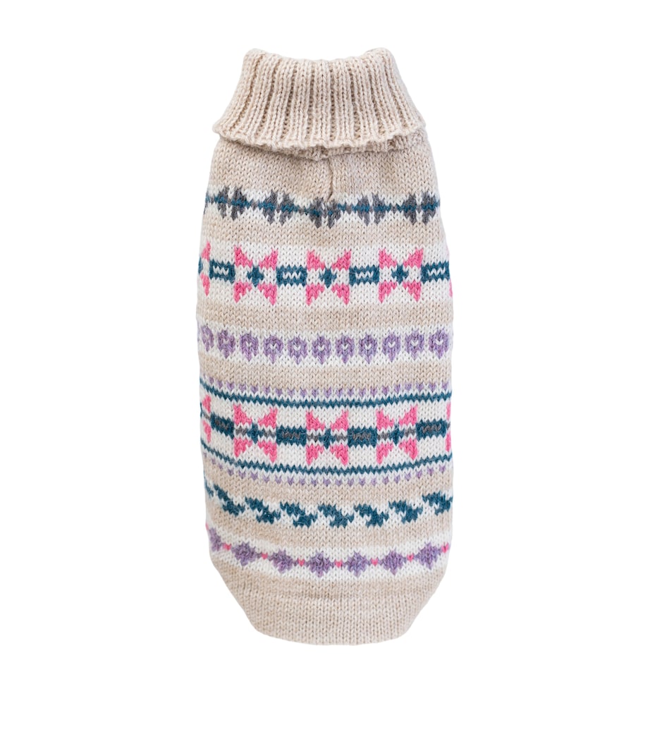 Alpaca-Blend Serendipity Dog Sweater BEIGE / PINK Image 1