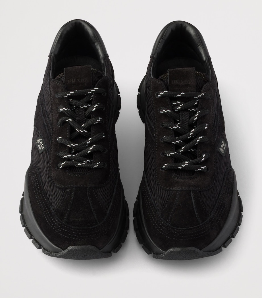 Prada Mesh and Suede Sneakers Black Image 3
