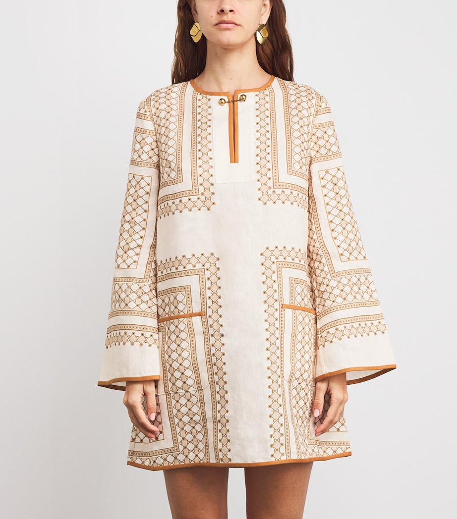 Linen Tunic Mini Dress CGPT/CREAM GEO PRINT Image 3