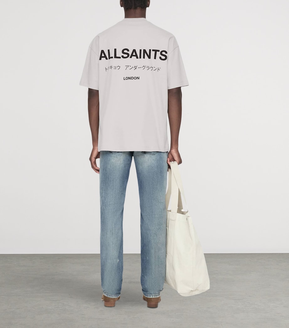 AllSaints Mens Organic Cotton Underground T-Shirt Sky Blue Image 7