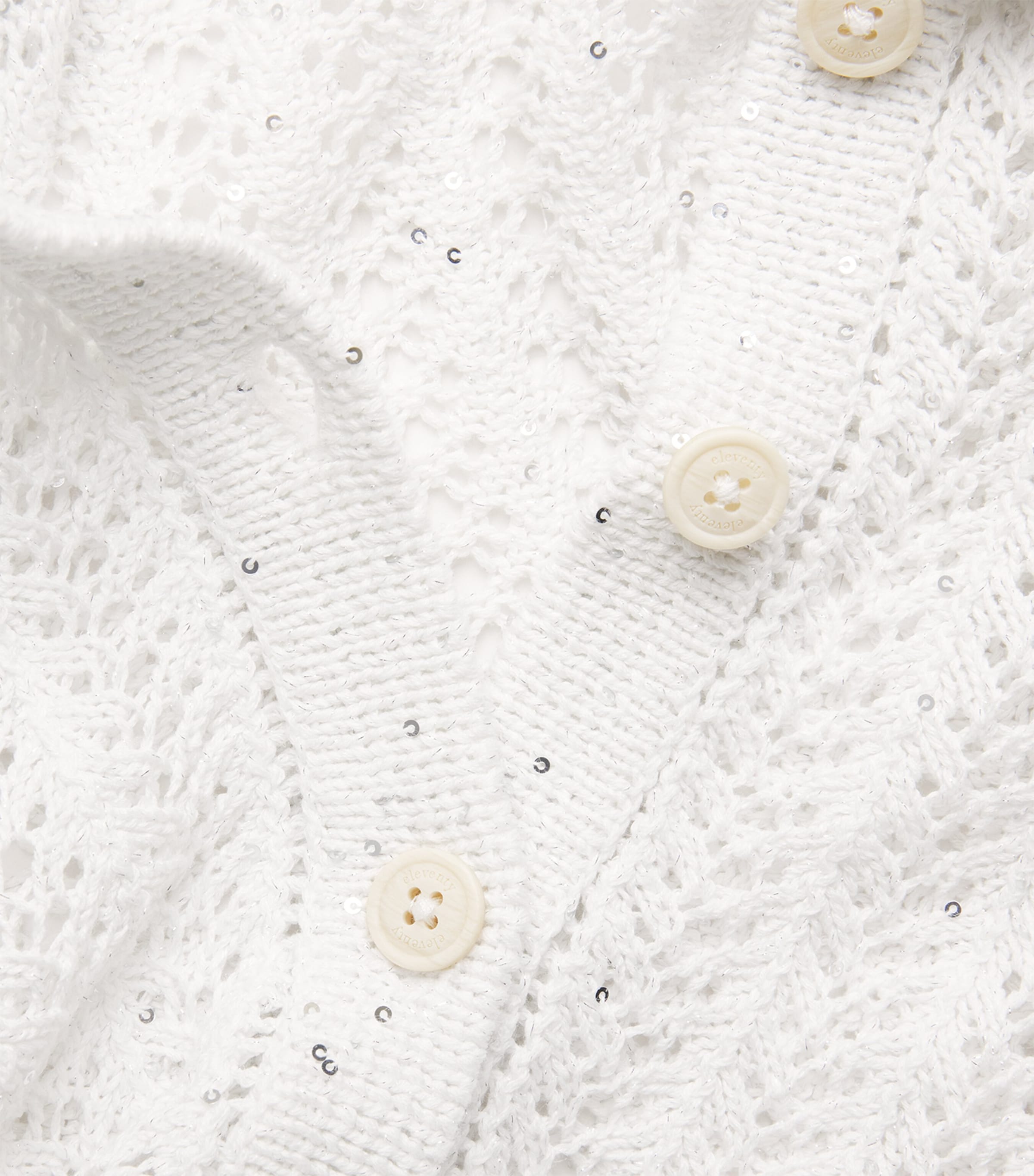 Eleventy Womens Cotton-Linen-Blend Cardigan Bianco Image 6