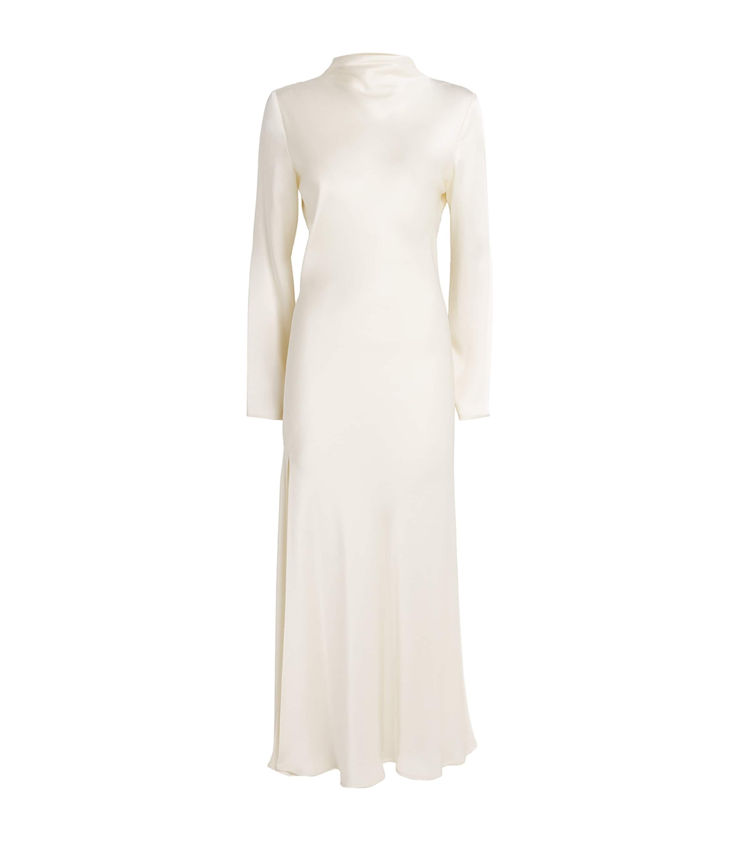Lapointe Satin Draped Midi Dress