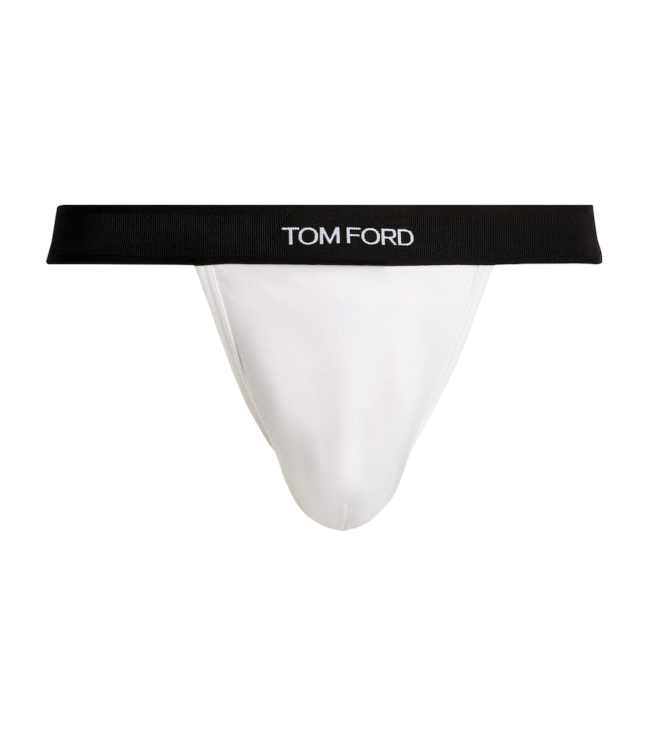 TOM FORD Mens Logo Jock Strap White Image 1