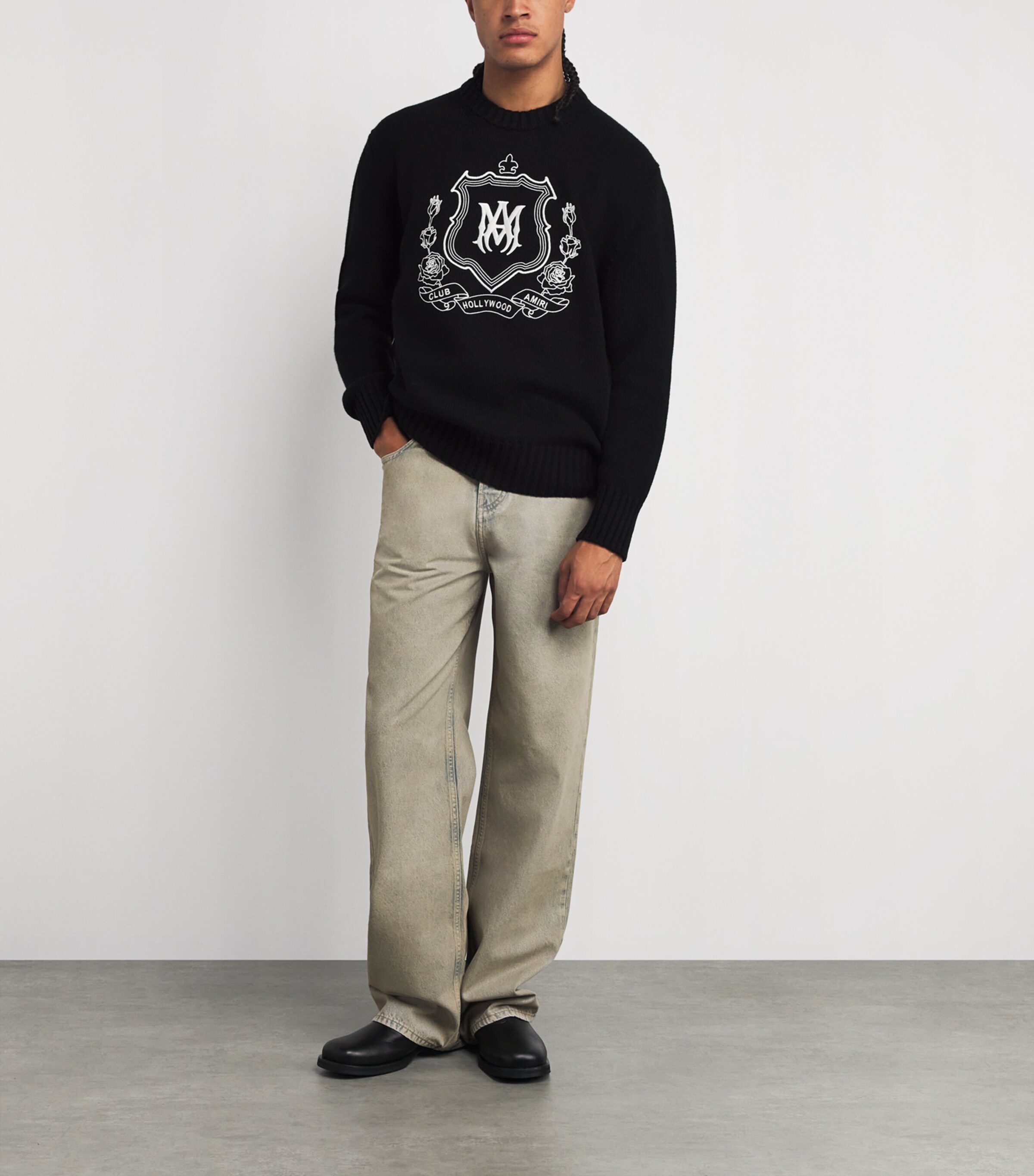 AMIRI Mens Wide-Leg Jeans Indigo Desert Image 2