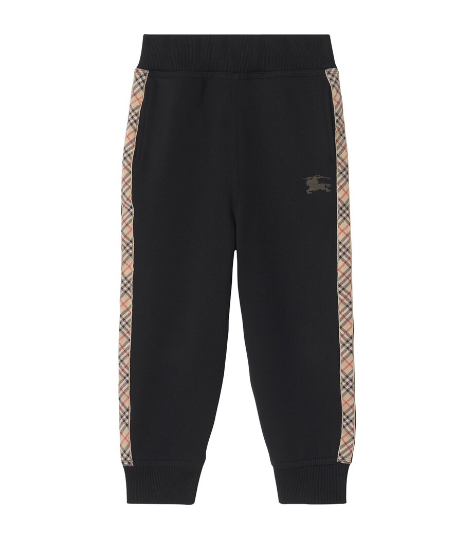 Cotton Check-Trim Sweatpants (3-12 Years) BLACK Image 1