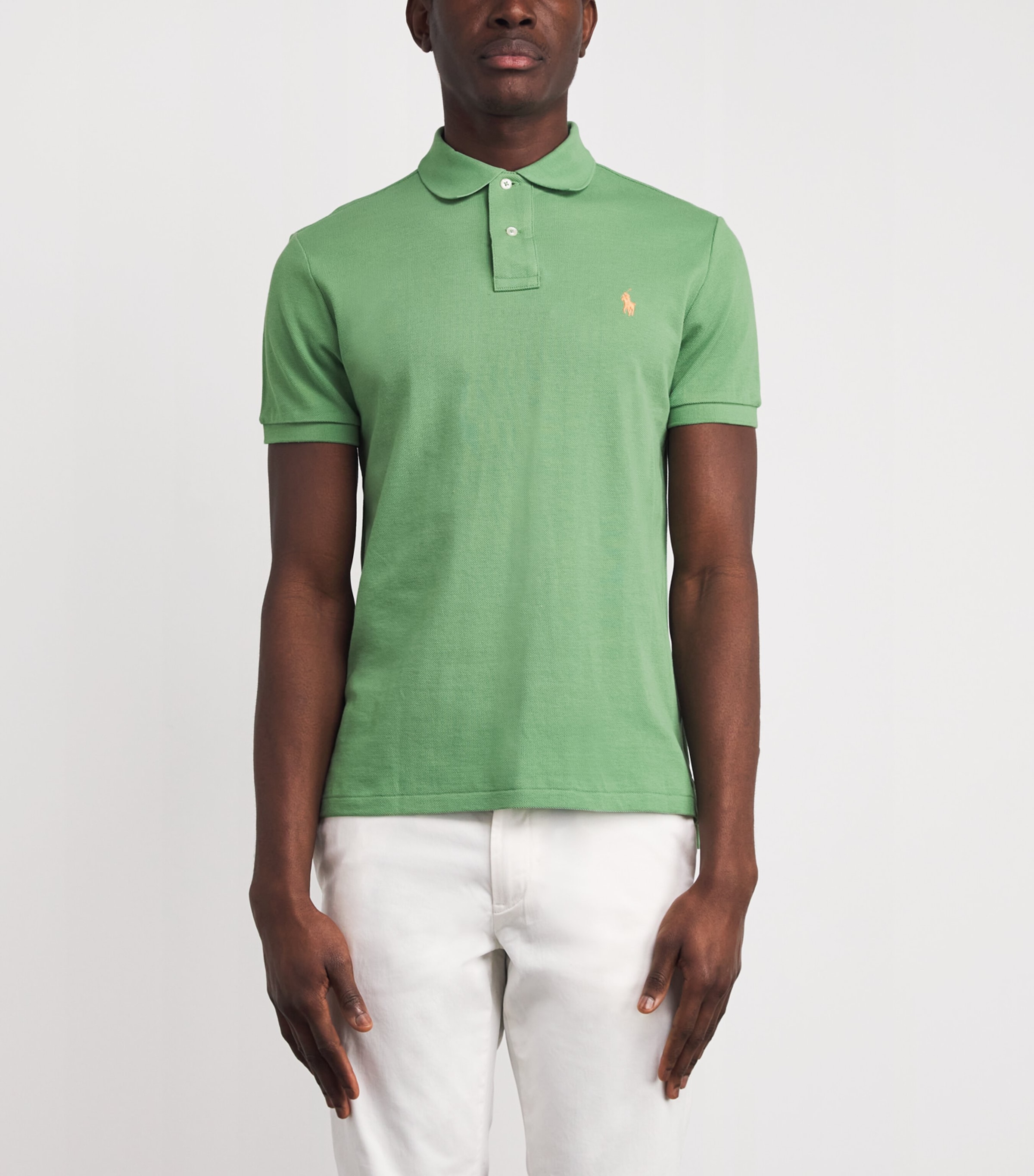 Cotton Mesh Custom-Fit Polo Shirt OUTBACK GREEN Image 3