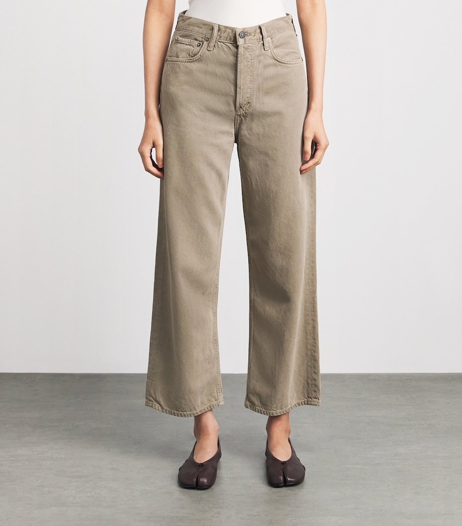 AGOLDE Womens Ren Wide-Leg Jeans Trail Md Grey Brown Image 4