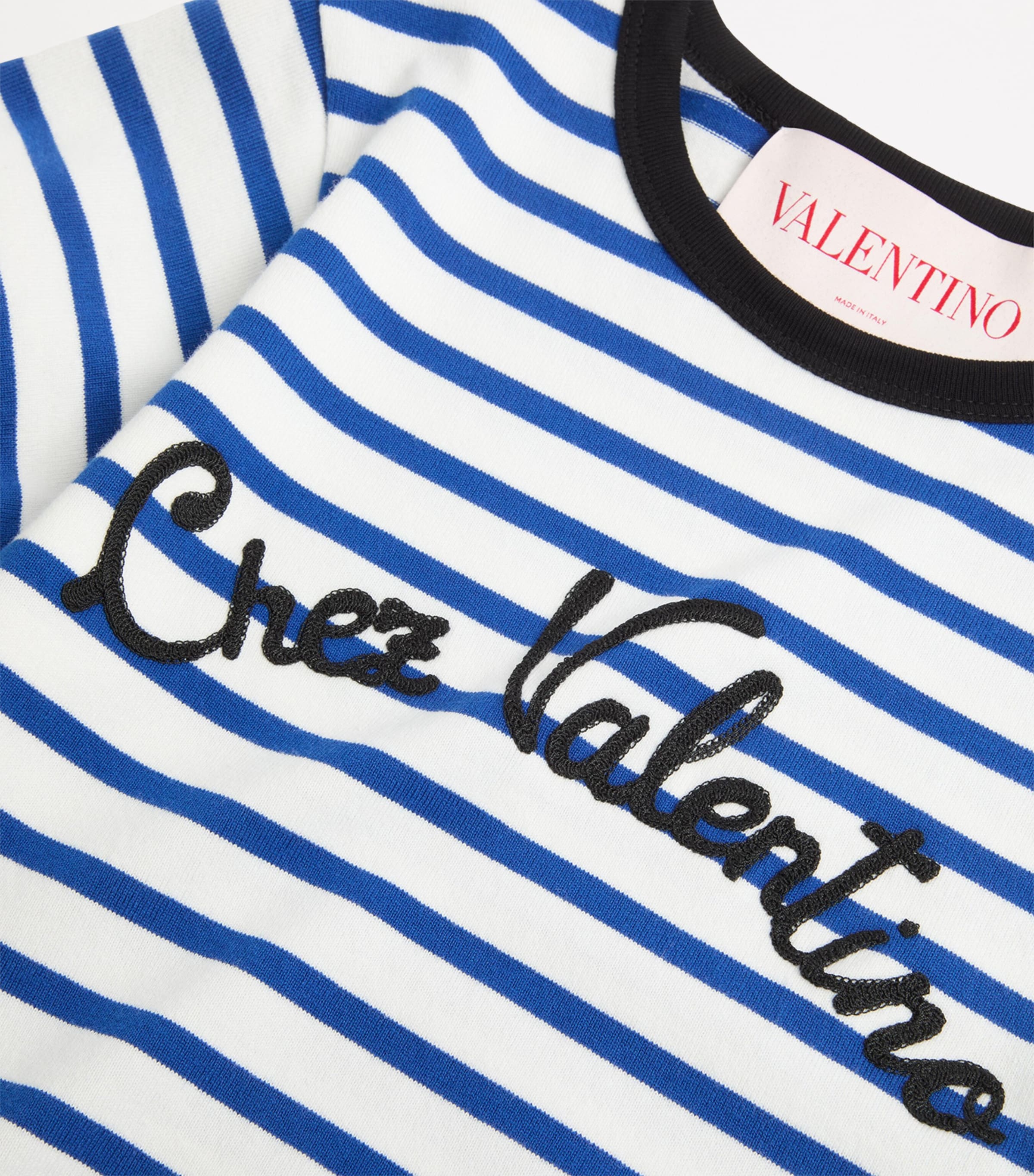 Valentino Cotton Stripe Chez Valentino T-Shirt | Harrods US