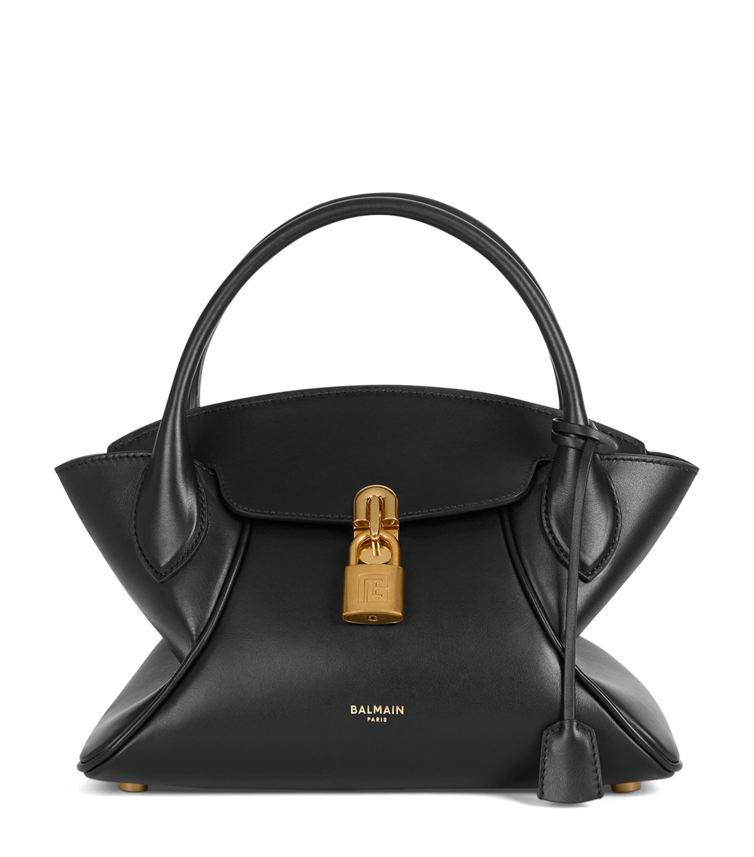 Balmain Womens Small Leather Pulse Day Top-Handle Bag Noir Image 1