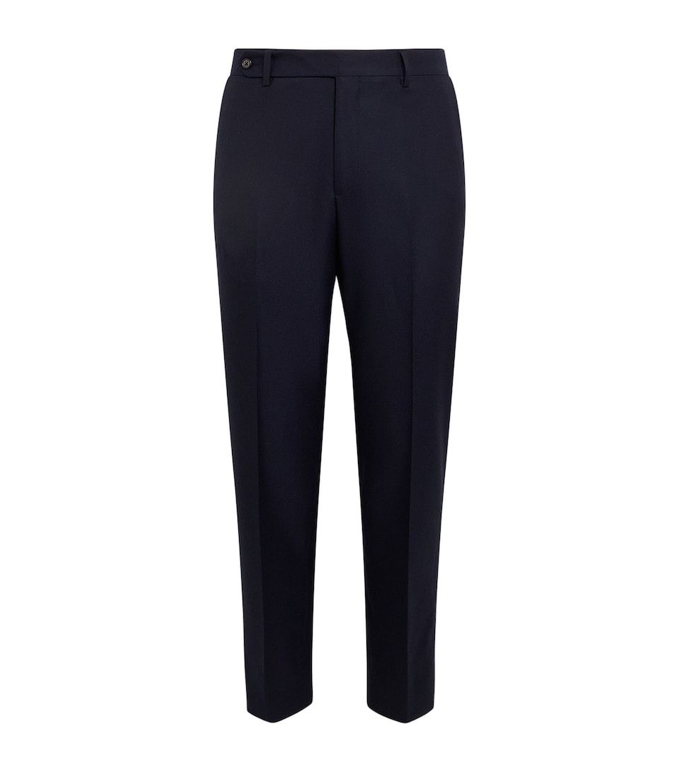 Corneliani Virgin Wool Slim Trousers Dark Blue