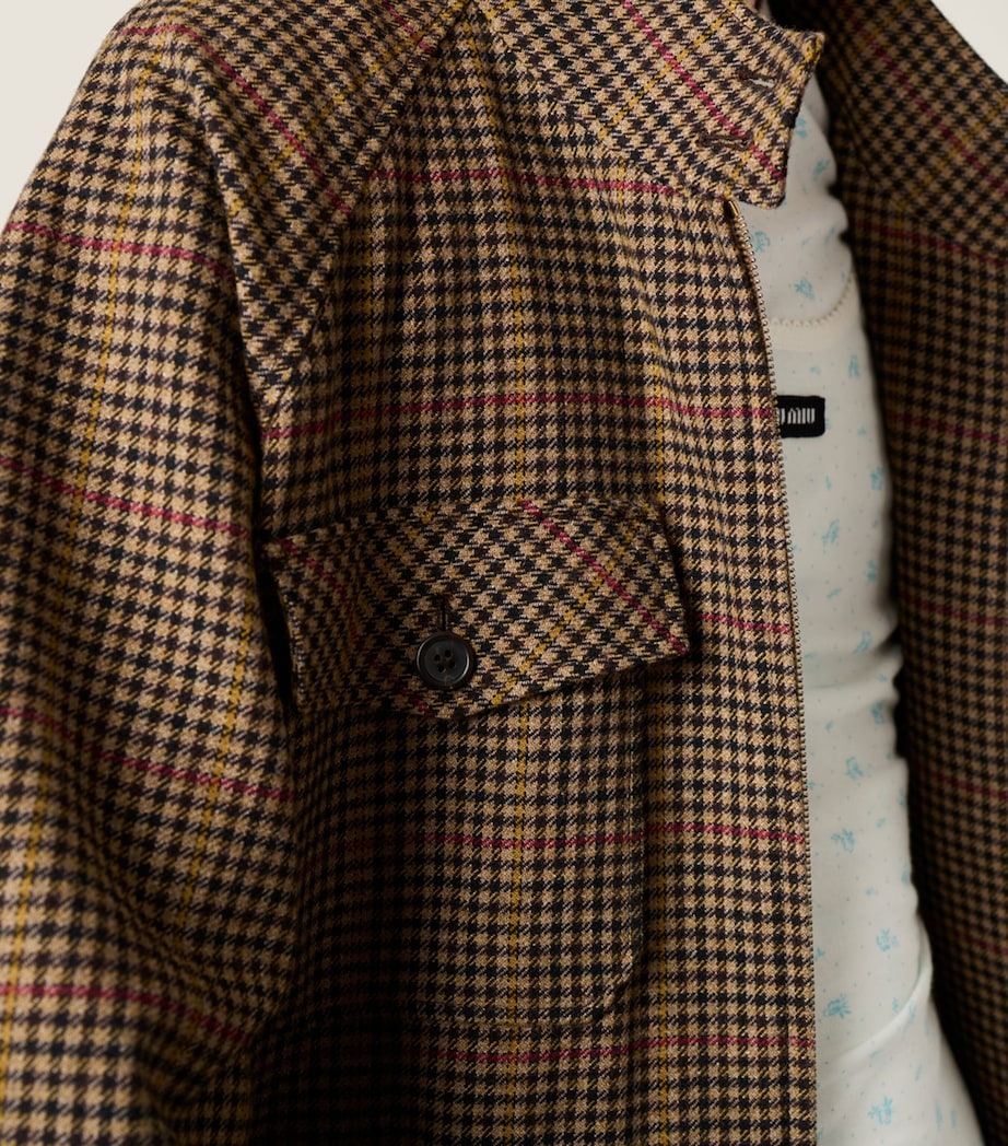 Miu Miu Womens Virgin Wool Houndstooth Jacket Image 5