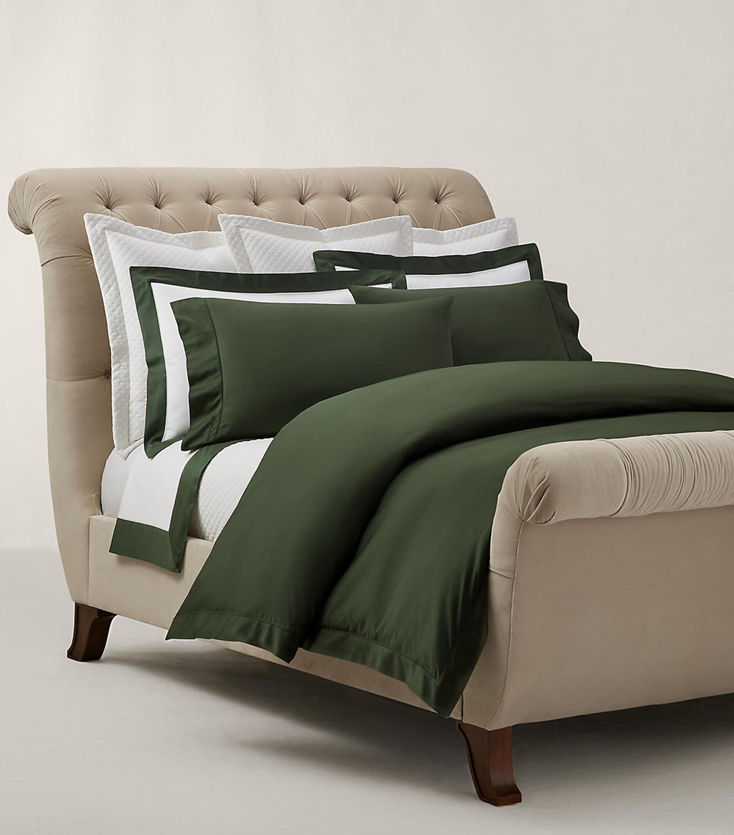 Ralph Lauren Home Cotton RL624 Square Pillowcase Pair (65cm x 65cm) Dkgreen Image 2