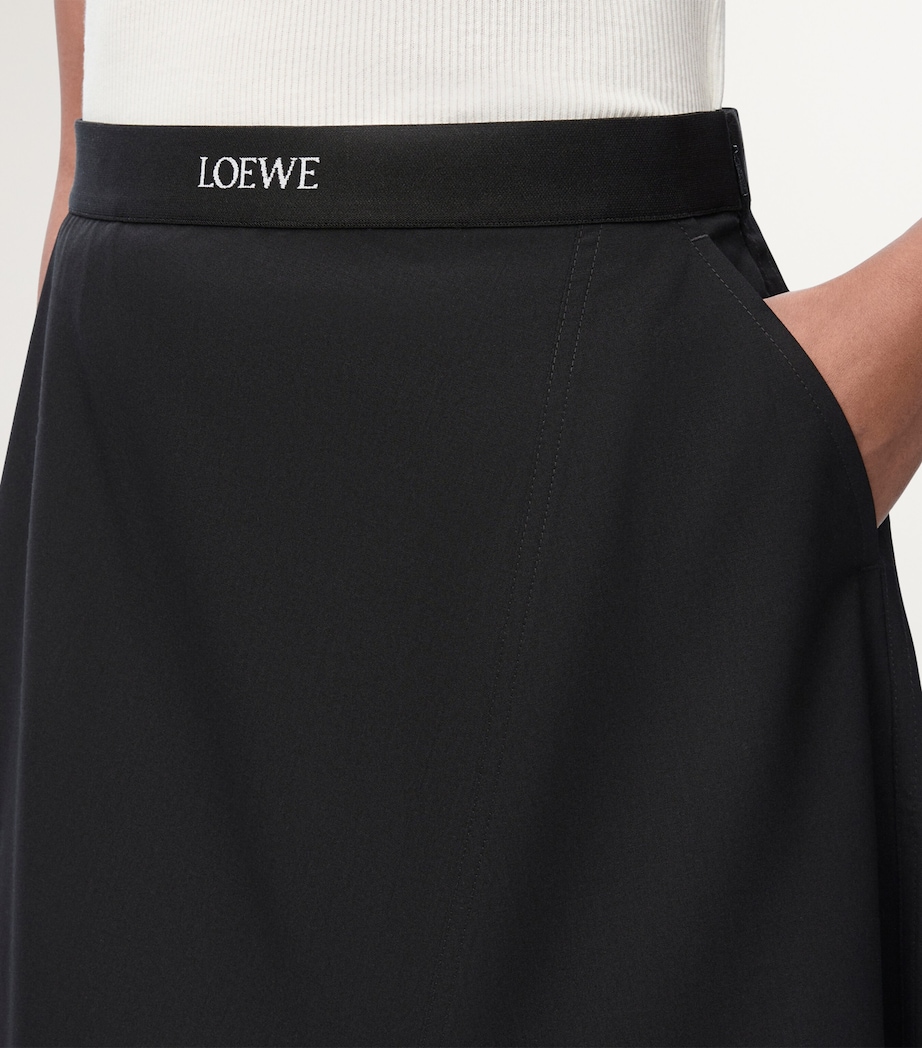Wool-Blend Asymmetric Skirt BLACK Image 5