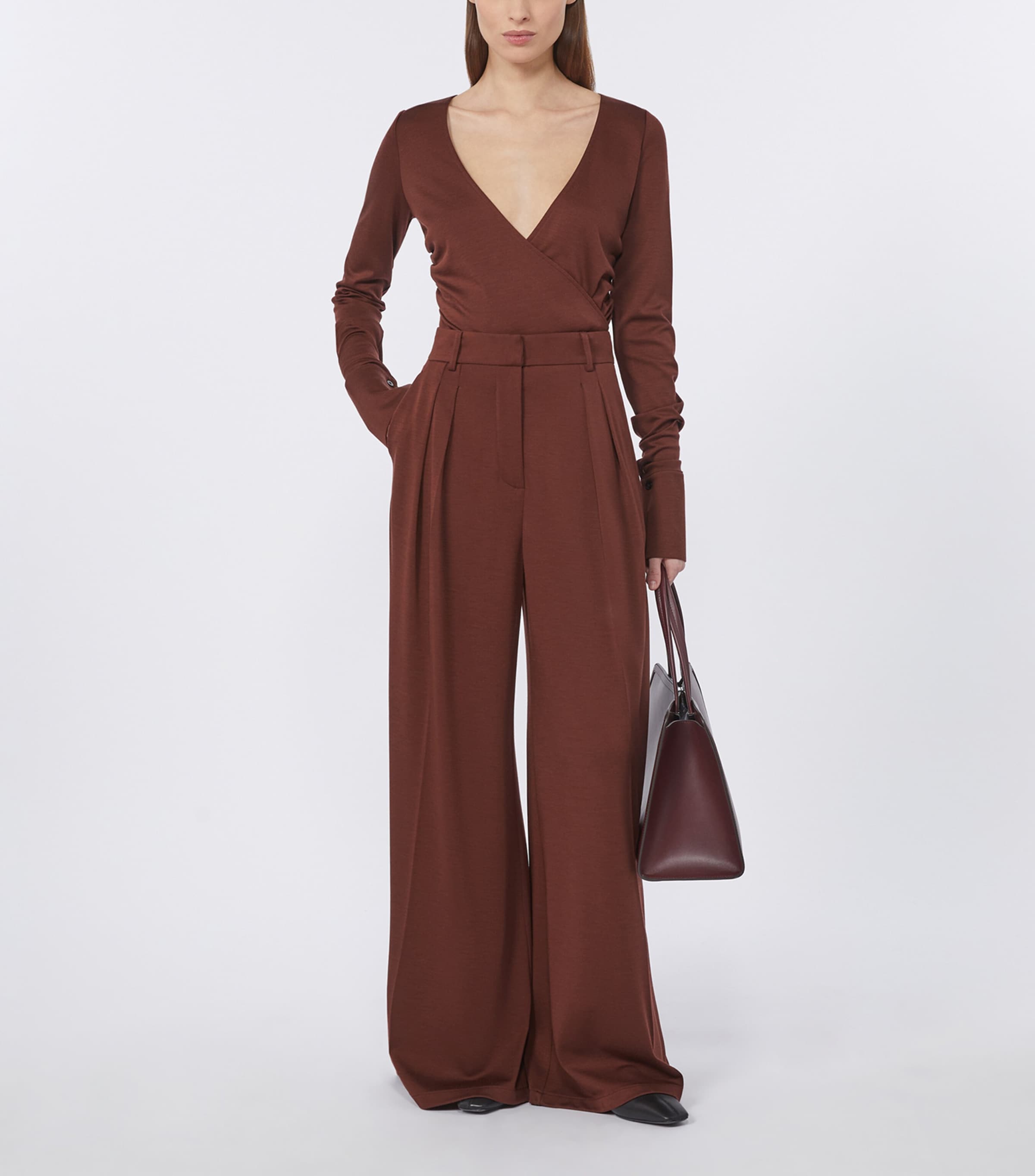 Wool Jersey Bodysuit CHERRY Image 3