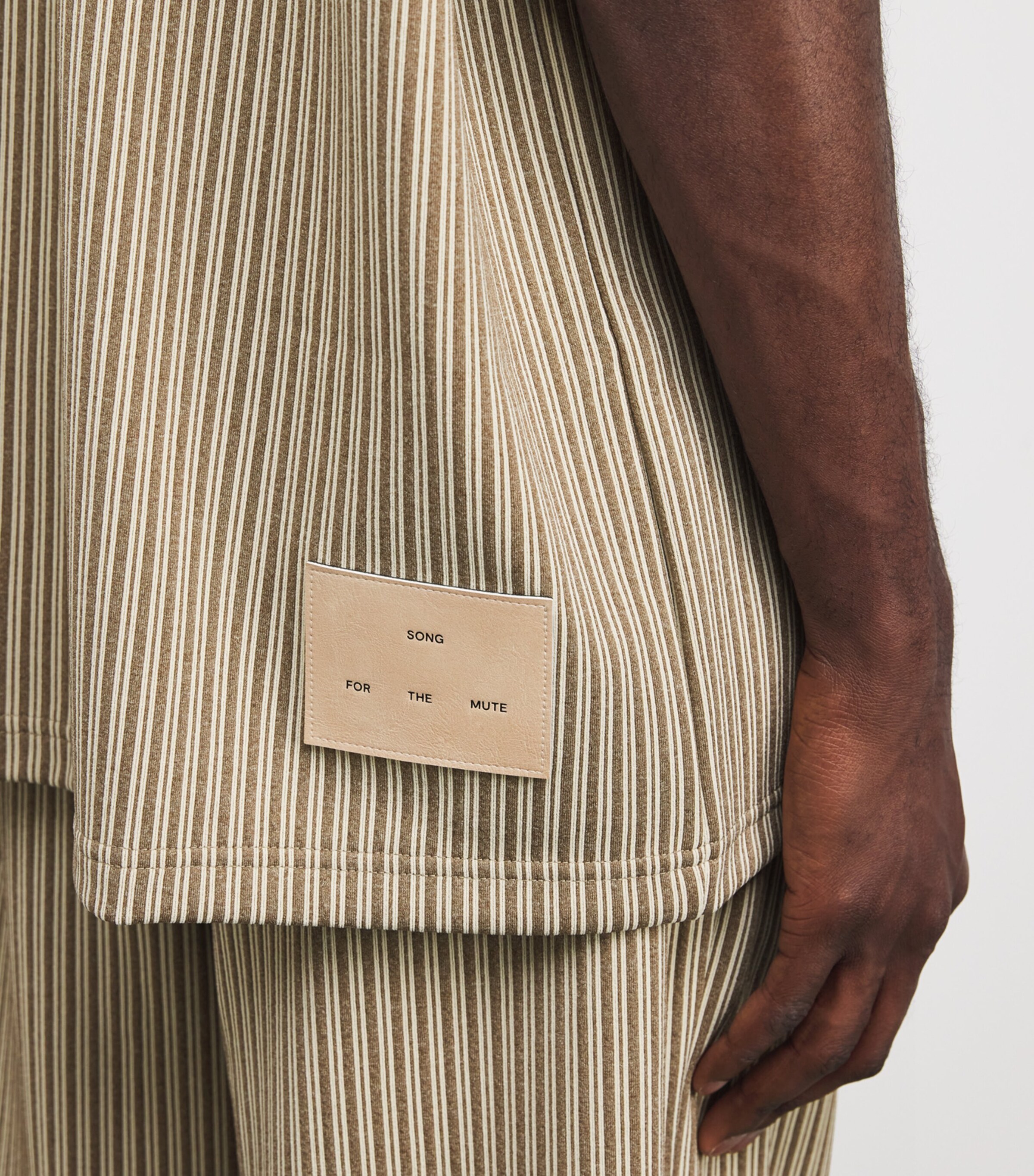 Stripe Gym Polo Shirt BEIGE Image 6