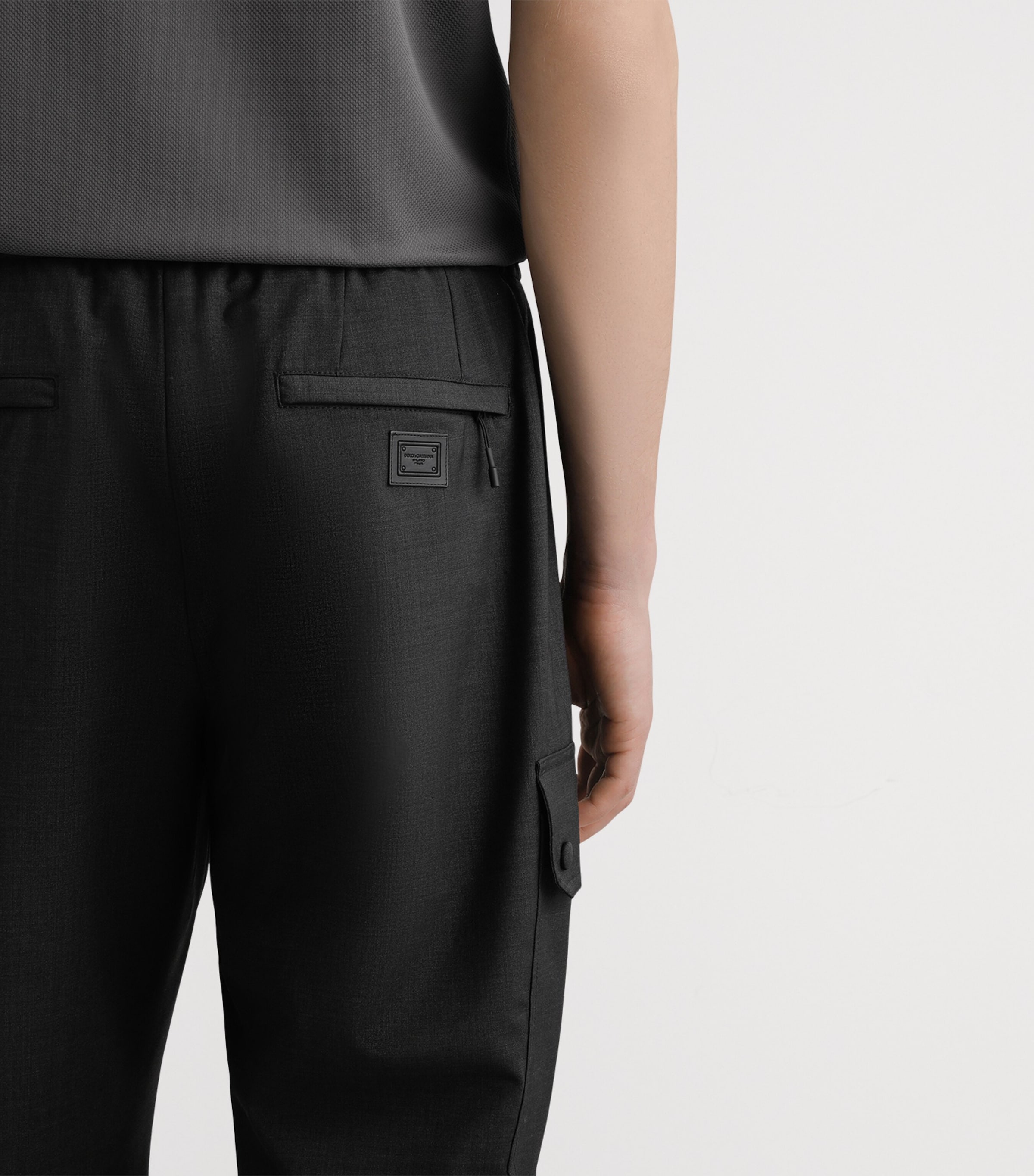 Wool-Blend Cargo Trousers N0542-IRON GREY Image 5