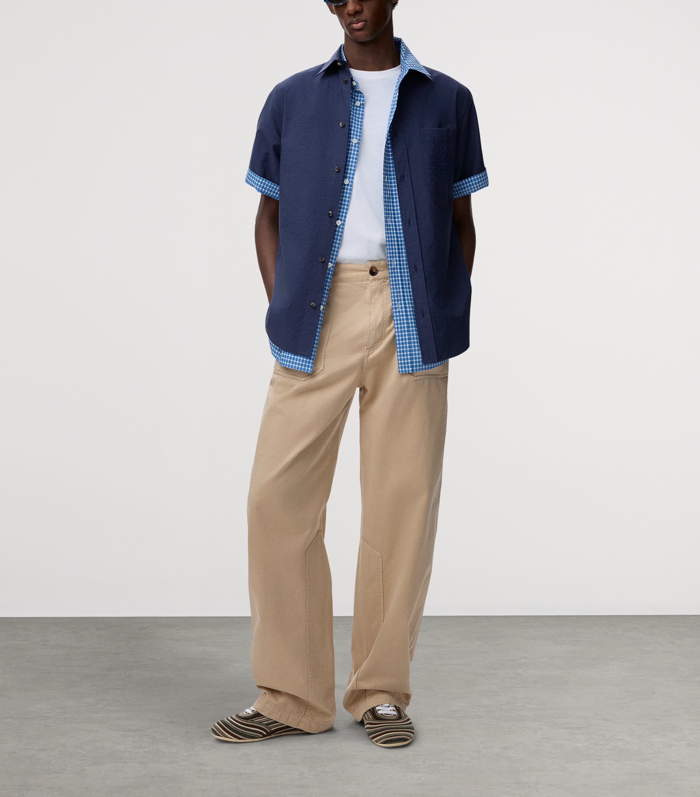 LOEWE Mens x Paula's Ibiza Cotton Straight Trousers Sand Image 2