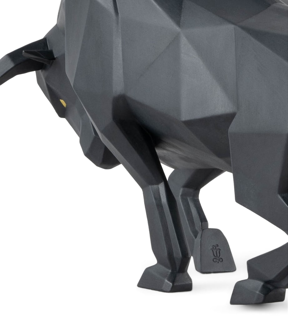 Porcelain Bull Sculpture BLACK Image 2