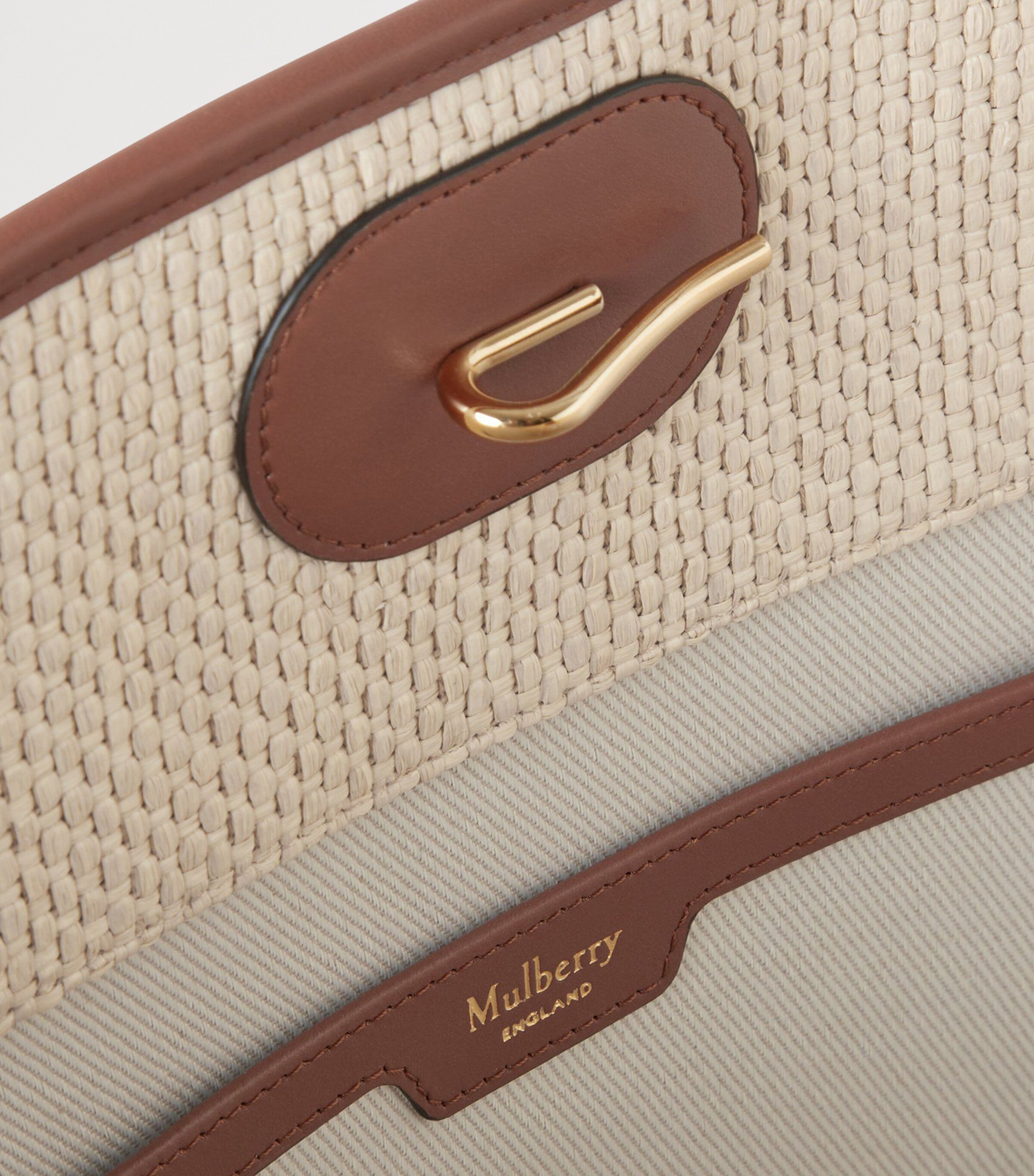 Mulberry Raffia Basket Tote Bag Oak Image 5