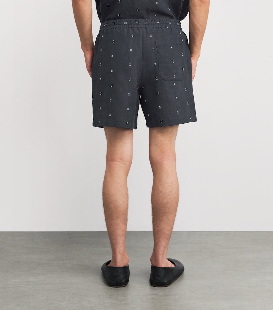 Cotton-Blend Embroidered Shorts BLKRM Image 4