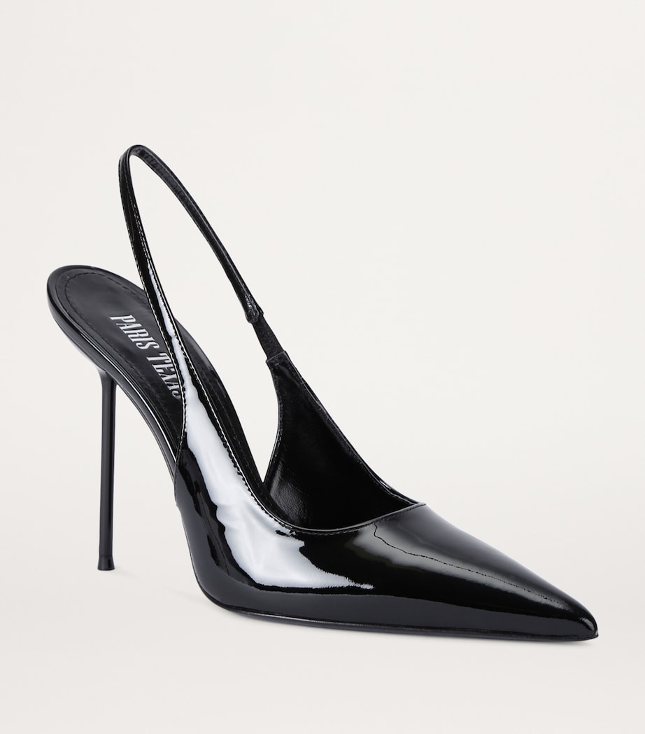 Patent Leather Lidia Slingback Pumps 105 BLACK Image 4