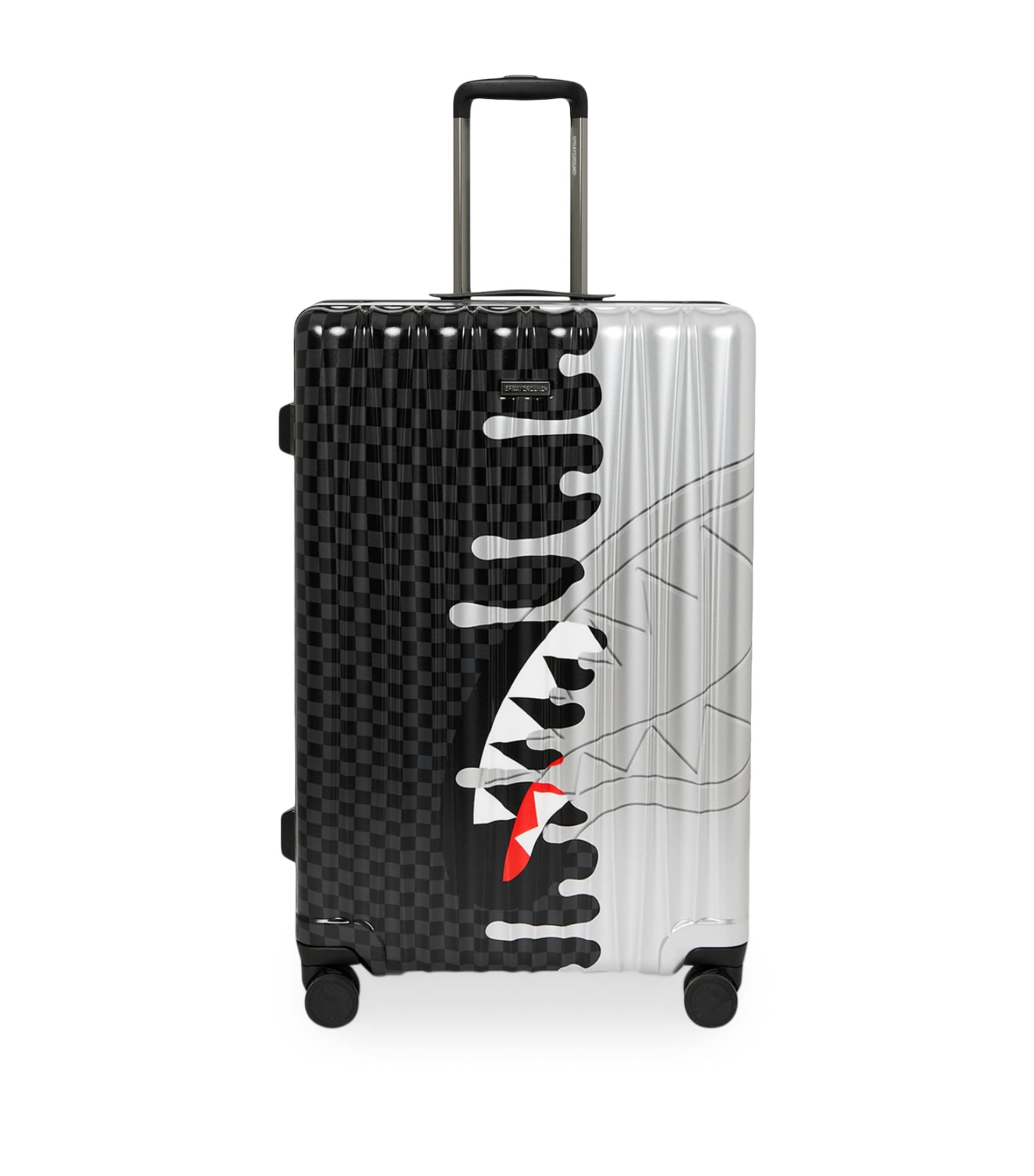 Sprayground Side Drip Check-In Suitcase (75cm) Silver Side Drip Image 1