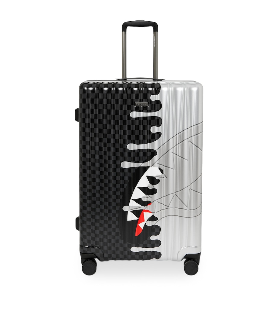Sprayground Side Drip Check-In Suitcase (75cm) Silver Side Drip Image 1